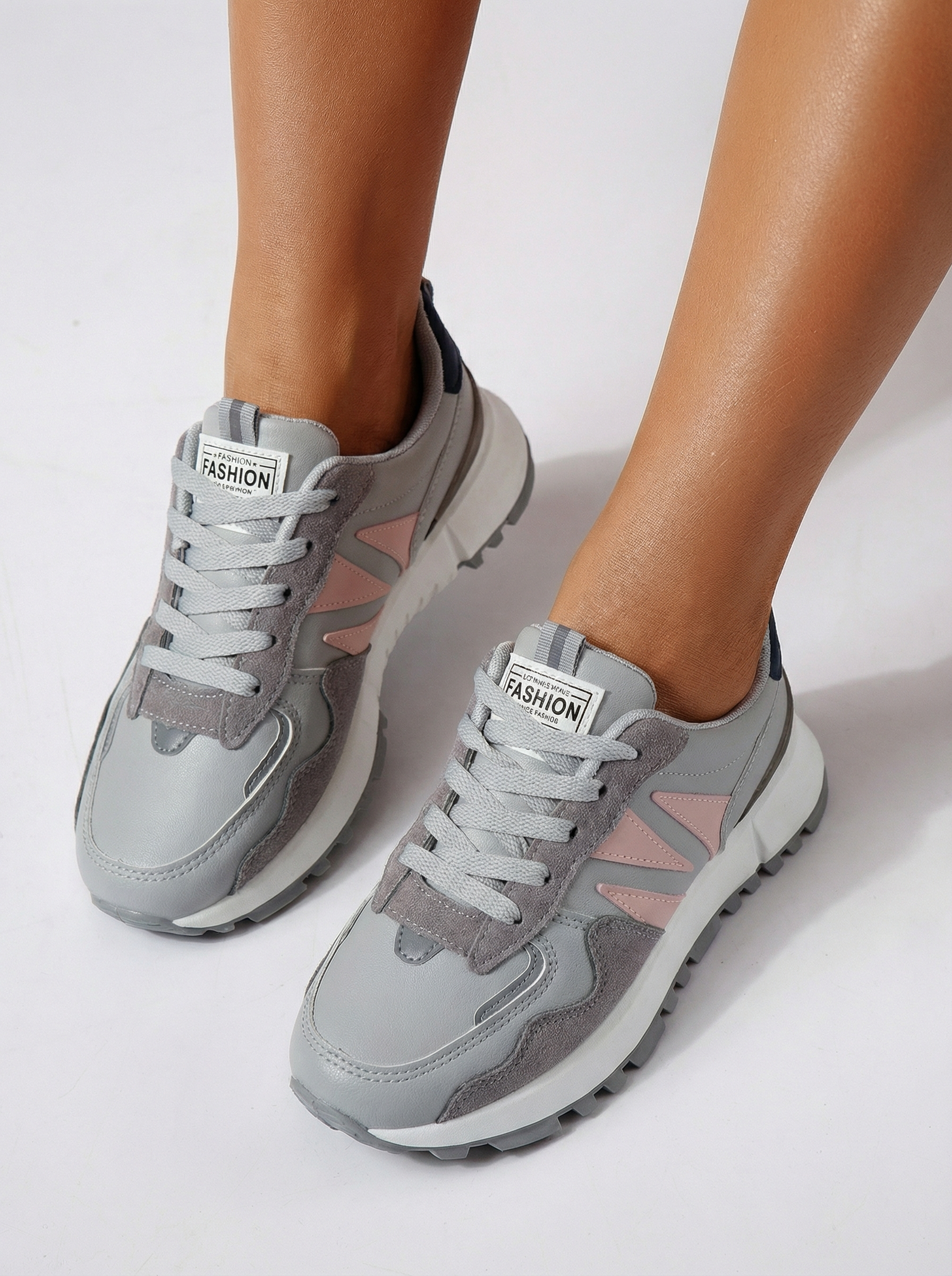 Дамски маратонки сиви от еко кожа Kalina #24505