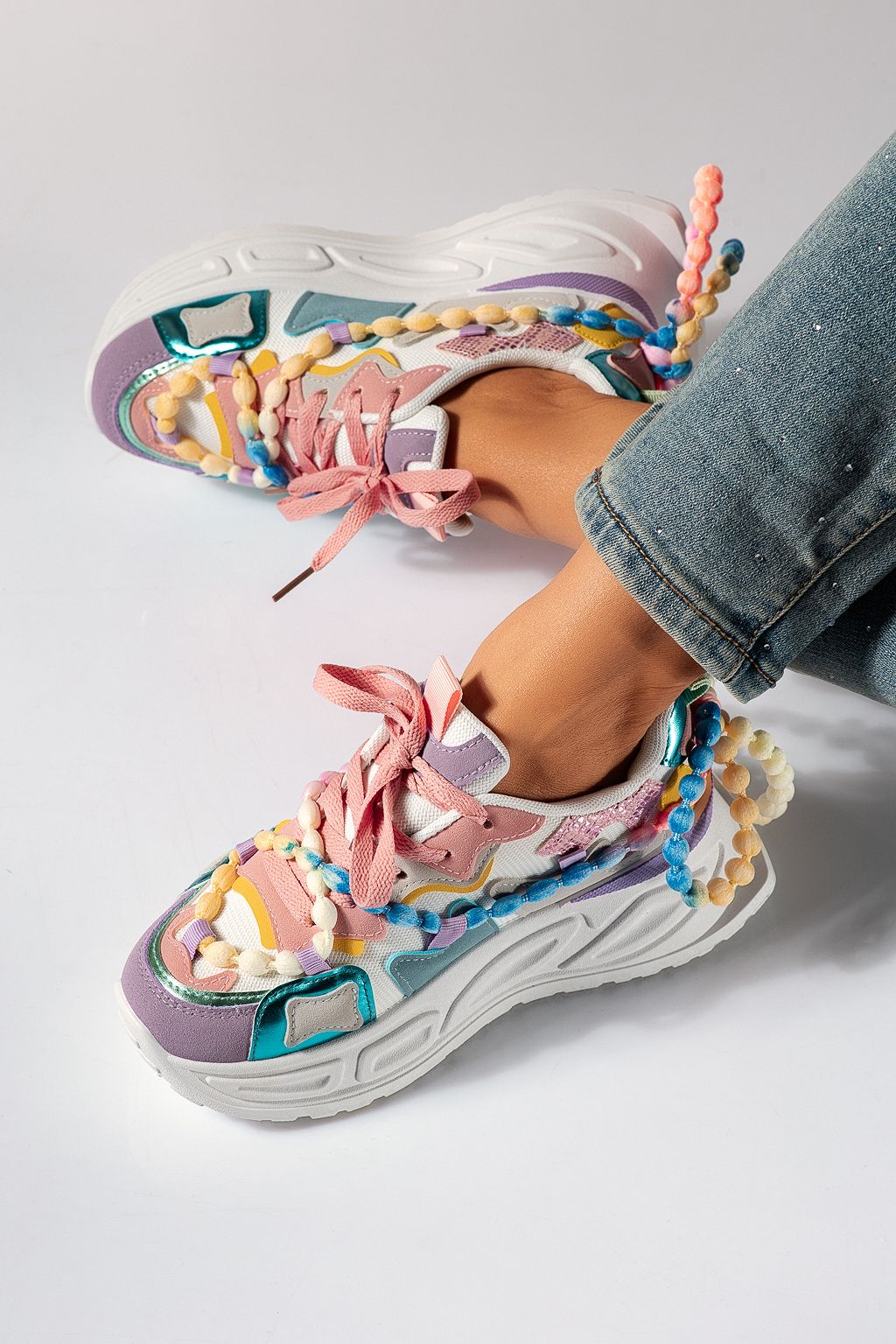 Дамски маратонки многоцветни от еко кожа Maddy #24531