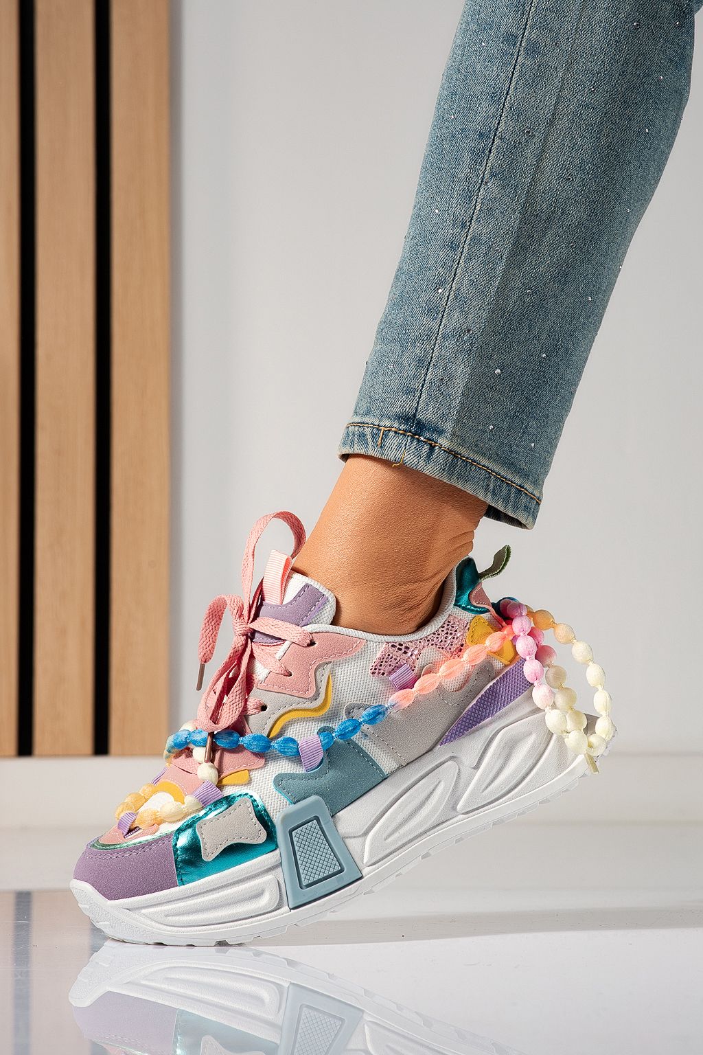 Дамски маратонки многоцветни от еко кожа Maddy #24531