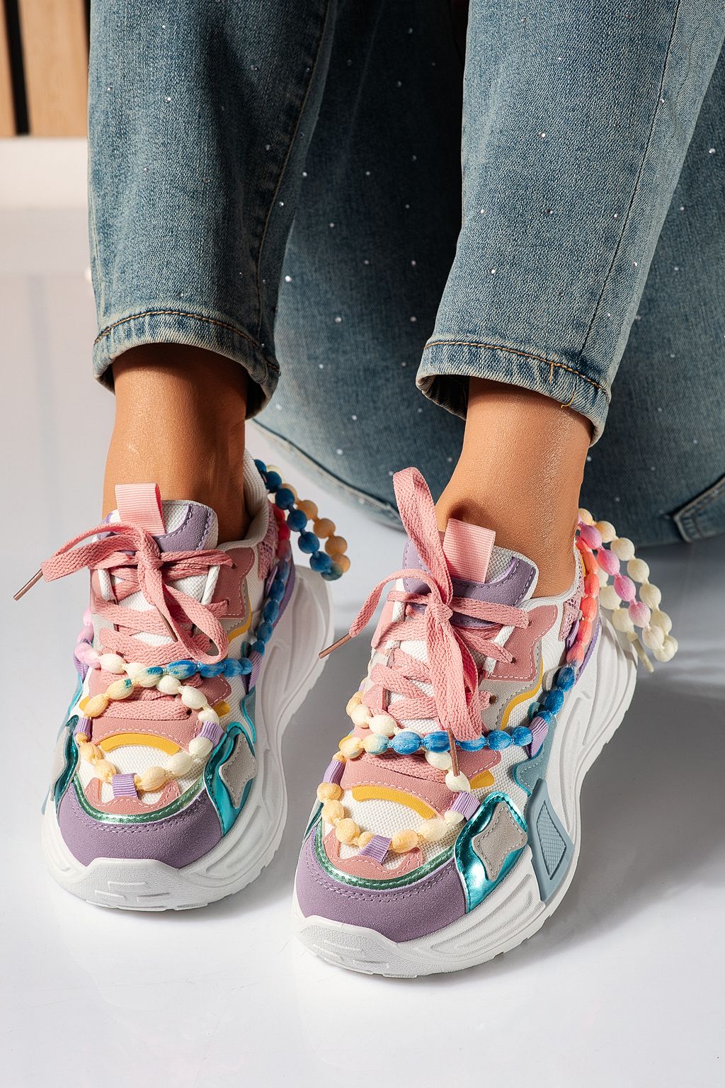 Дамски маратонки многоцветни от еко кожа Maddy #24531