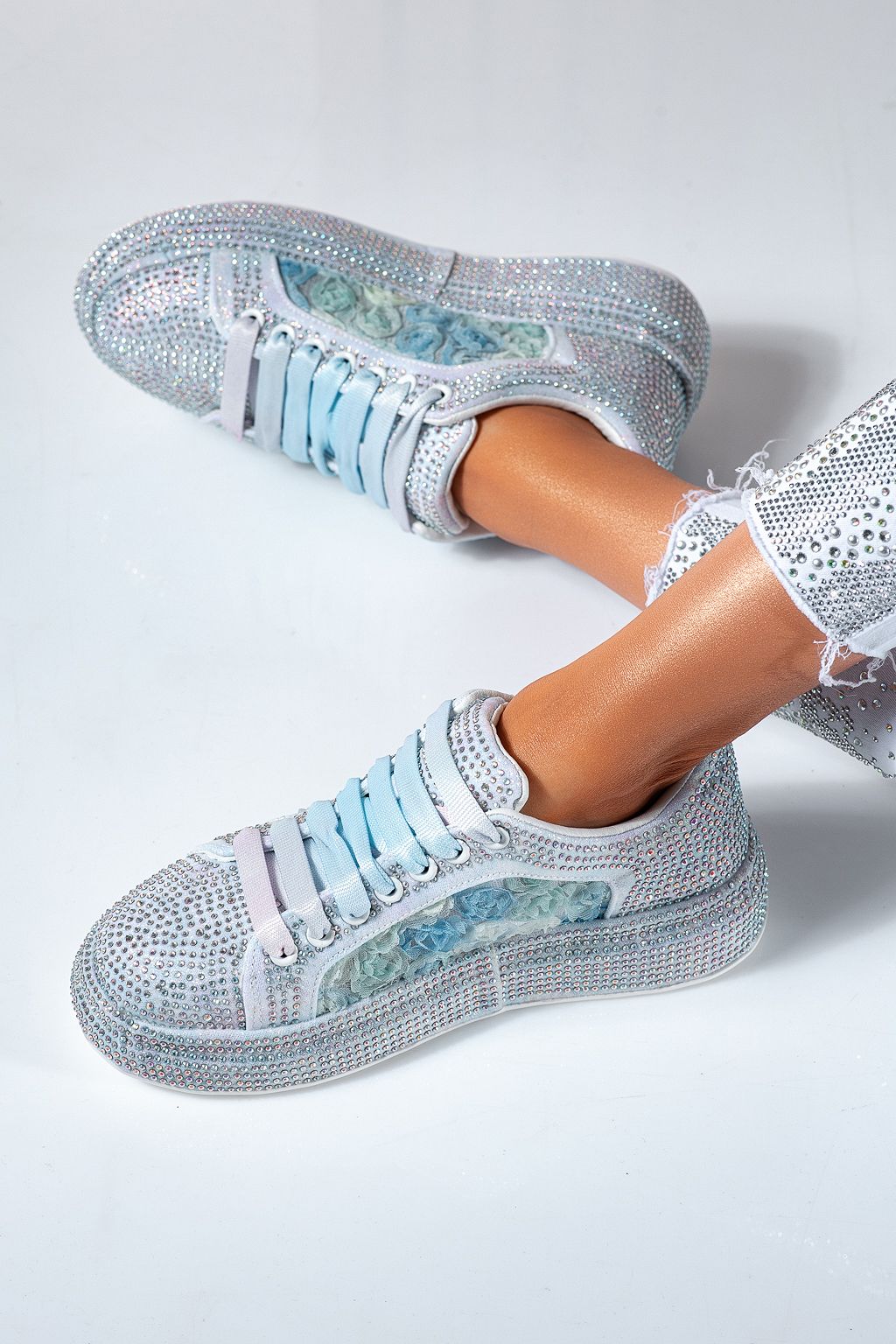 Дамски маратонки сини от еко кожа Erica #24537