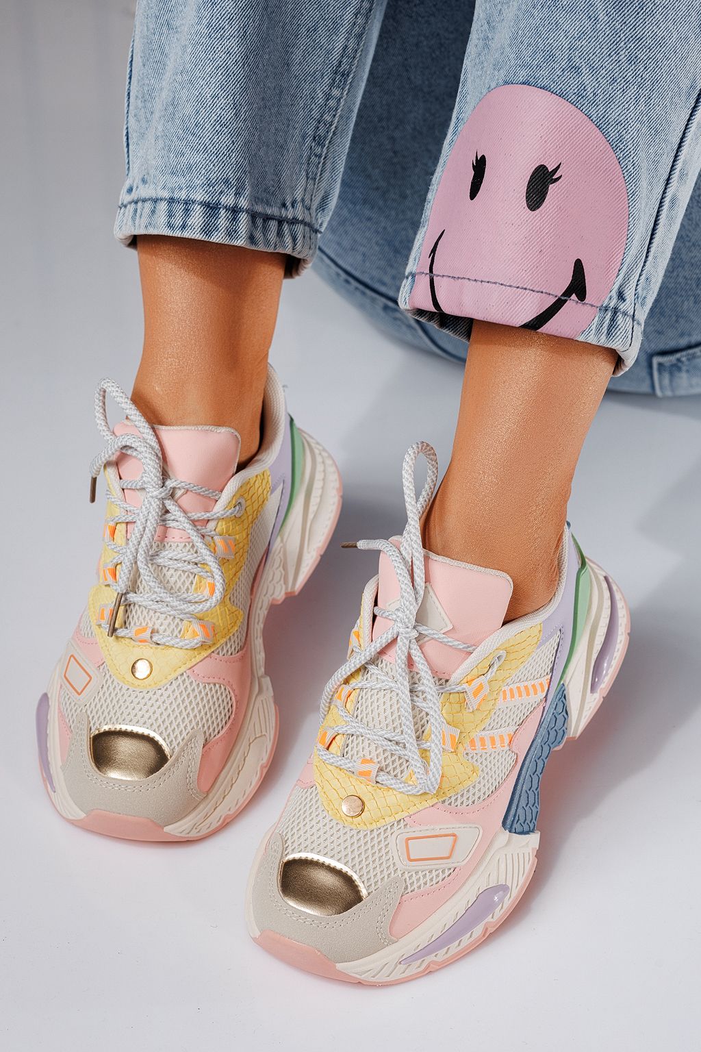 Дамски маратонки розови от еко кожа Devi #24544