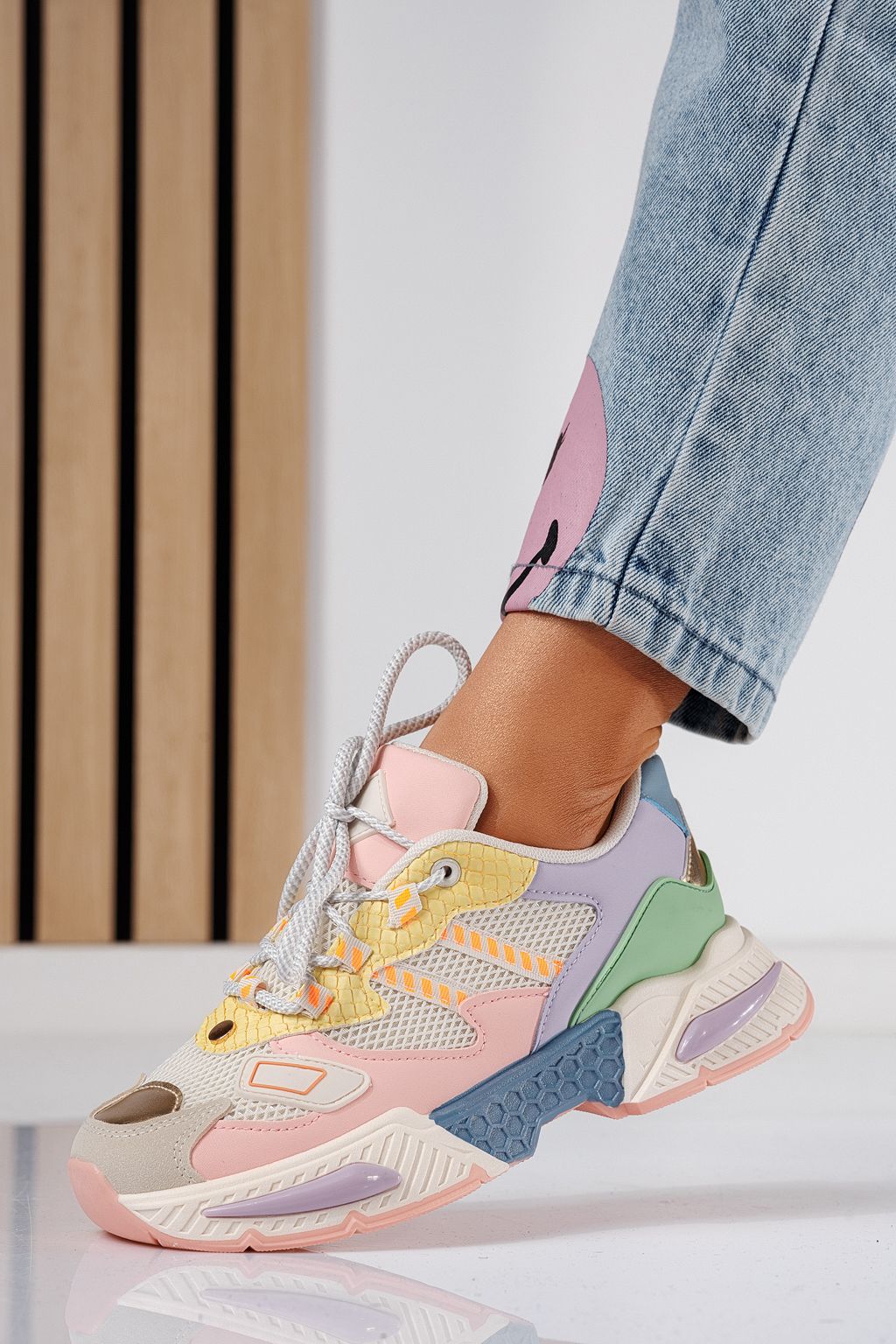 Дамски маратонки розови от еко кожа Devi #24544