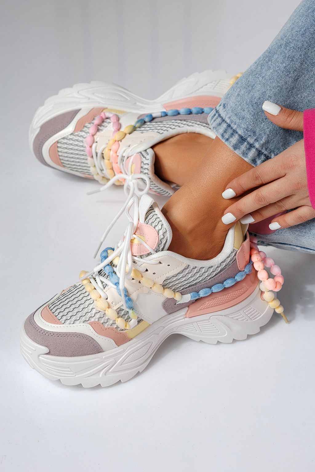 Дамски маратонки многоцветни от еко кожа Evi #24549