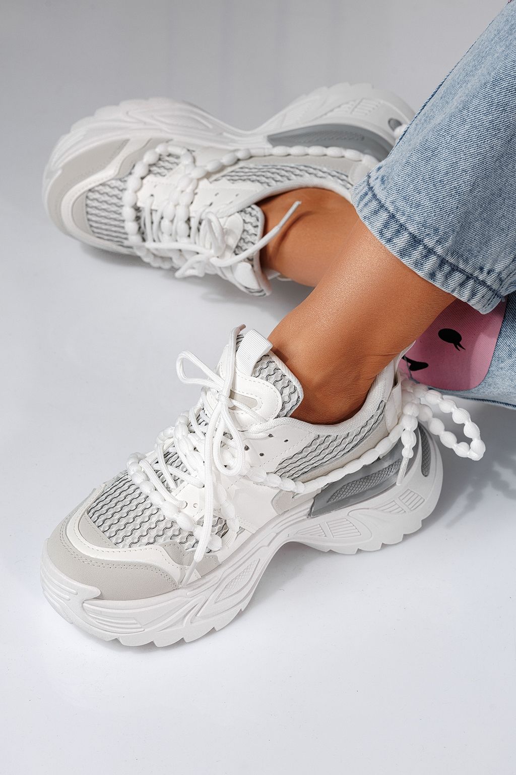 Дамски маратонки бели от еко кожа Evi #24551