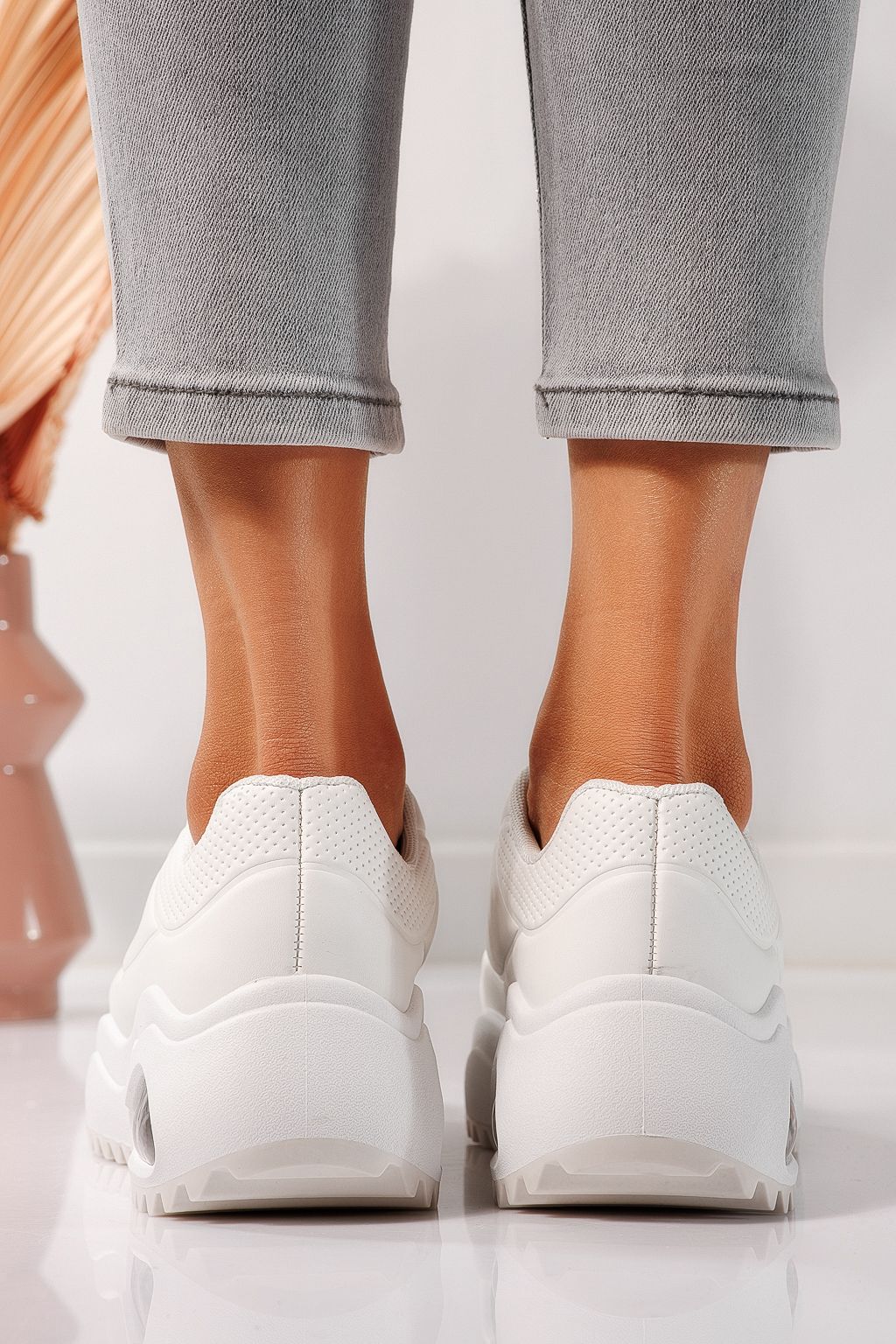 Дамски маратонки бели от еко кожа Audrey #24554