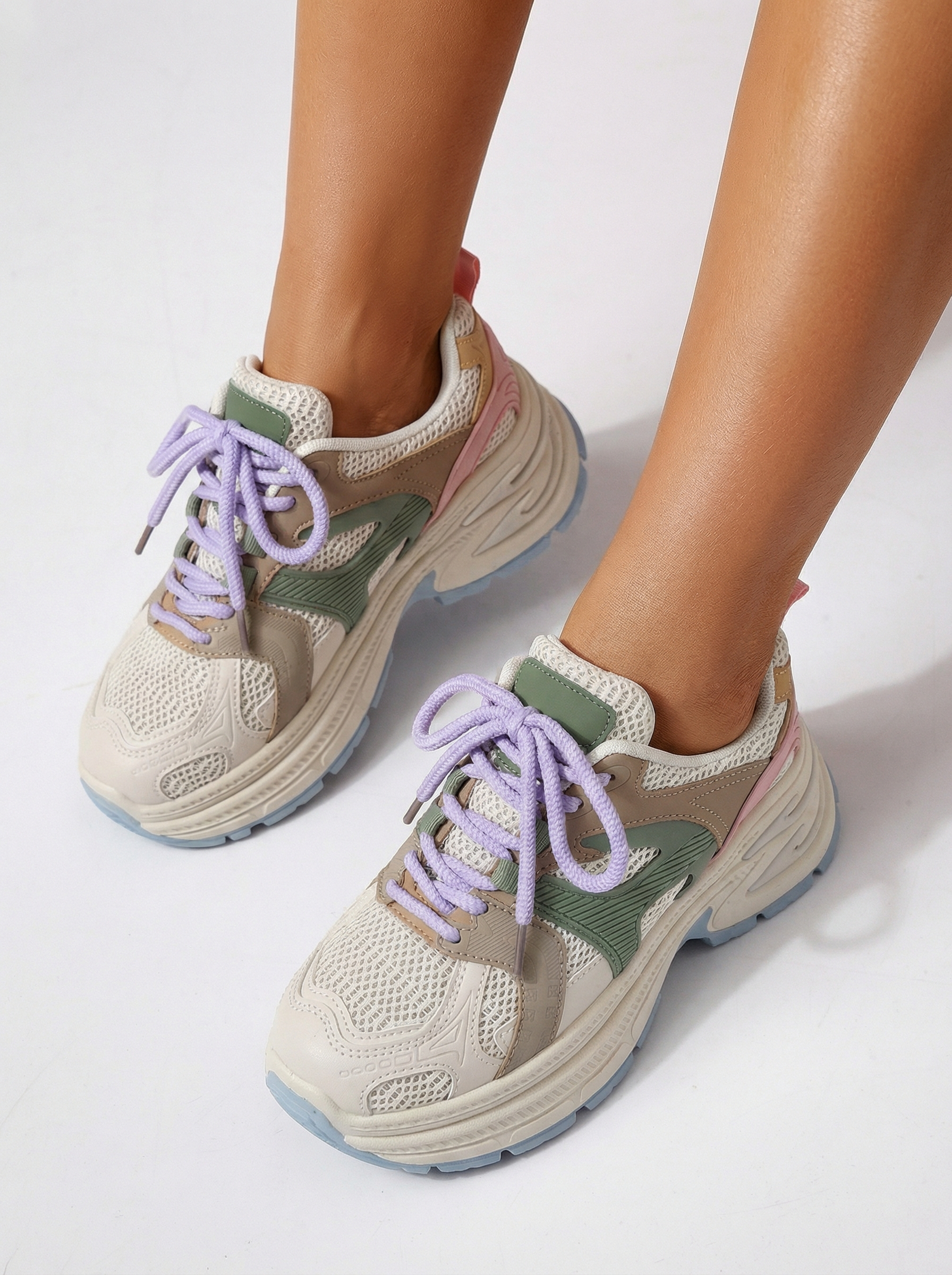 Дамски бежови маратонки от екокожа Amber #24522