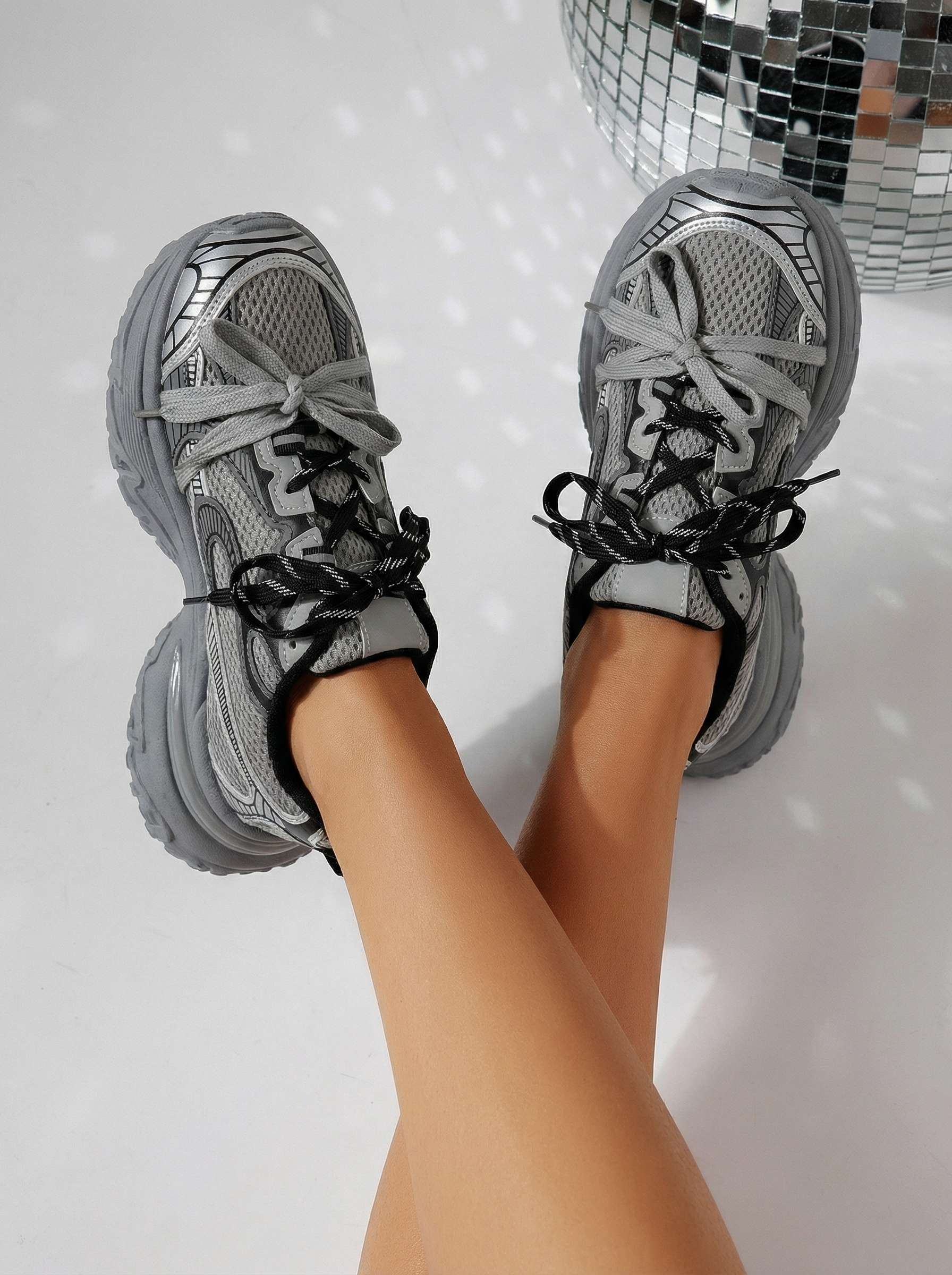 Дамски сиви кецове от еко кожа Anne #24529