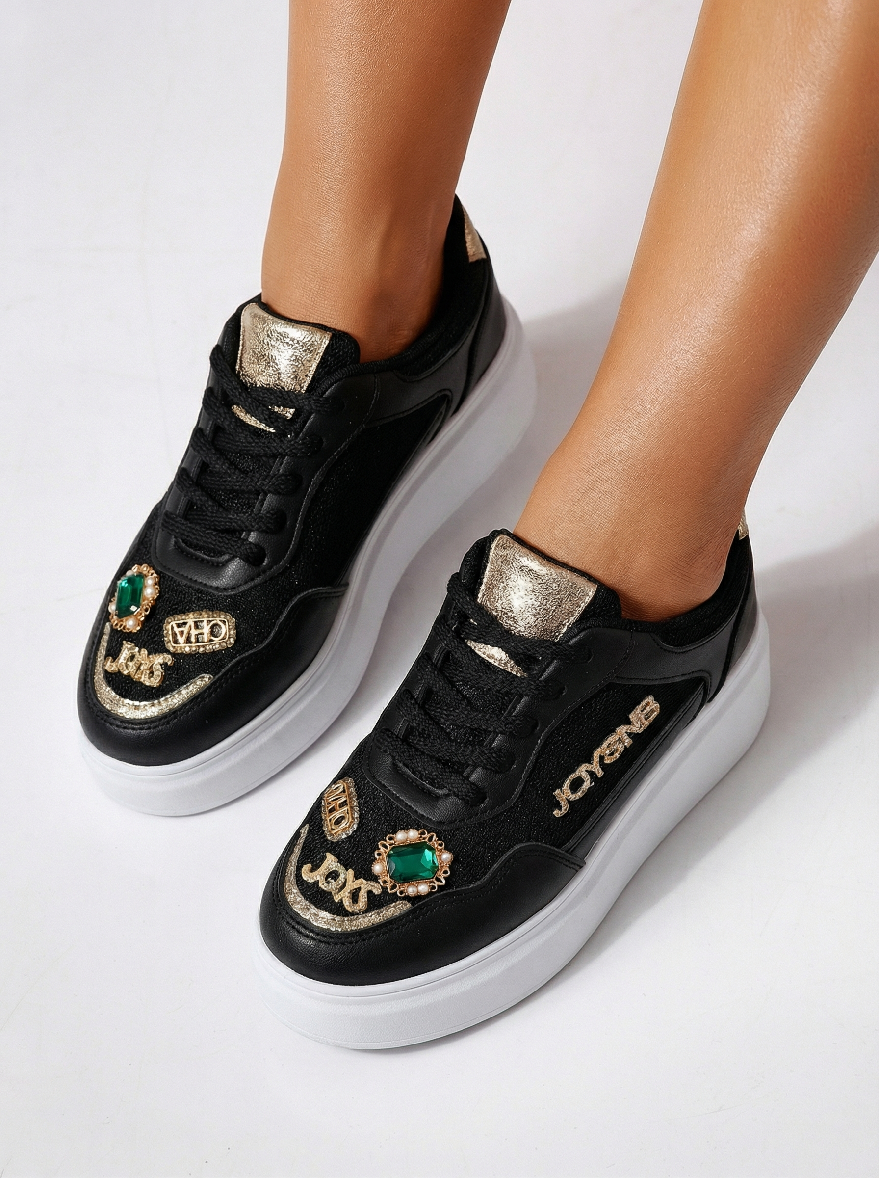 Дамски черни маратонки от екокожа Margot #24521