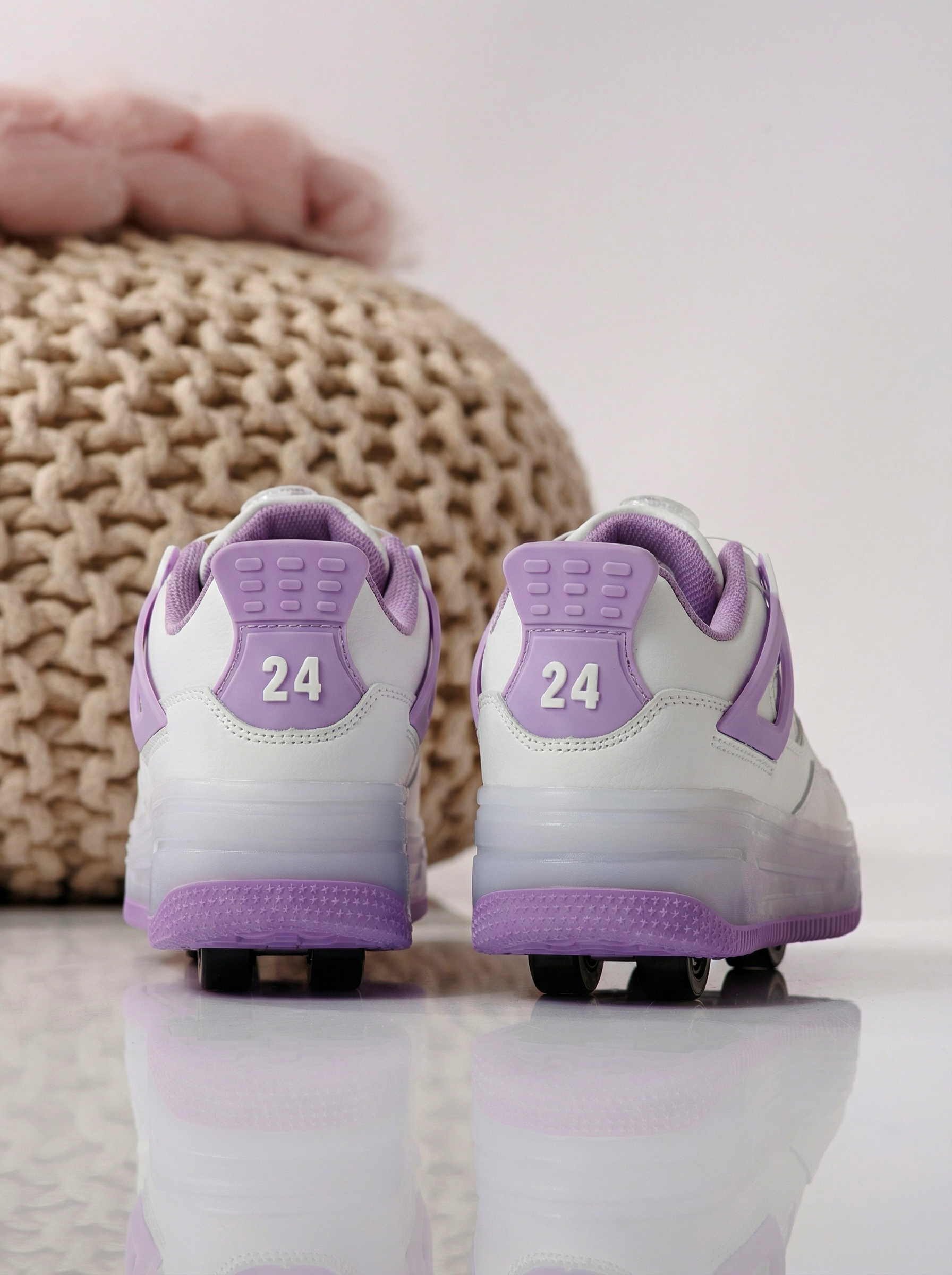 Маратонки с колелца кафяви от еко кожа Helys2 #24575