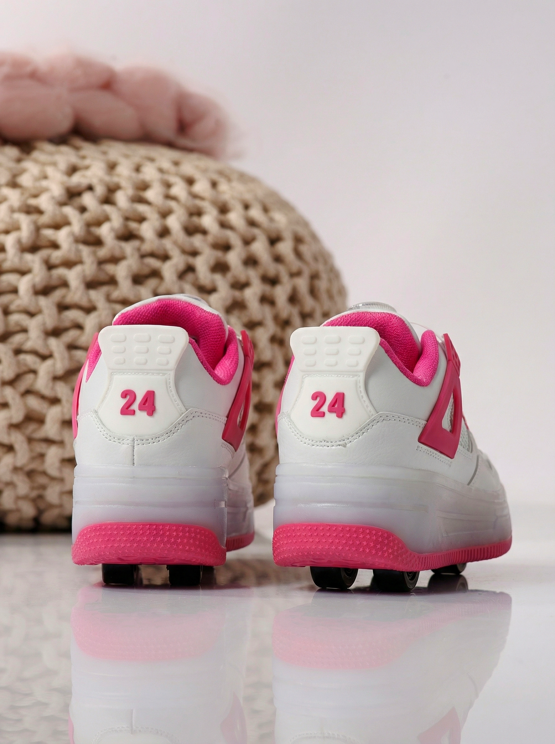 Маратонки с колелца розови от еко кожа Helys2 #24576