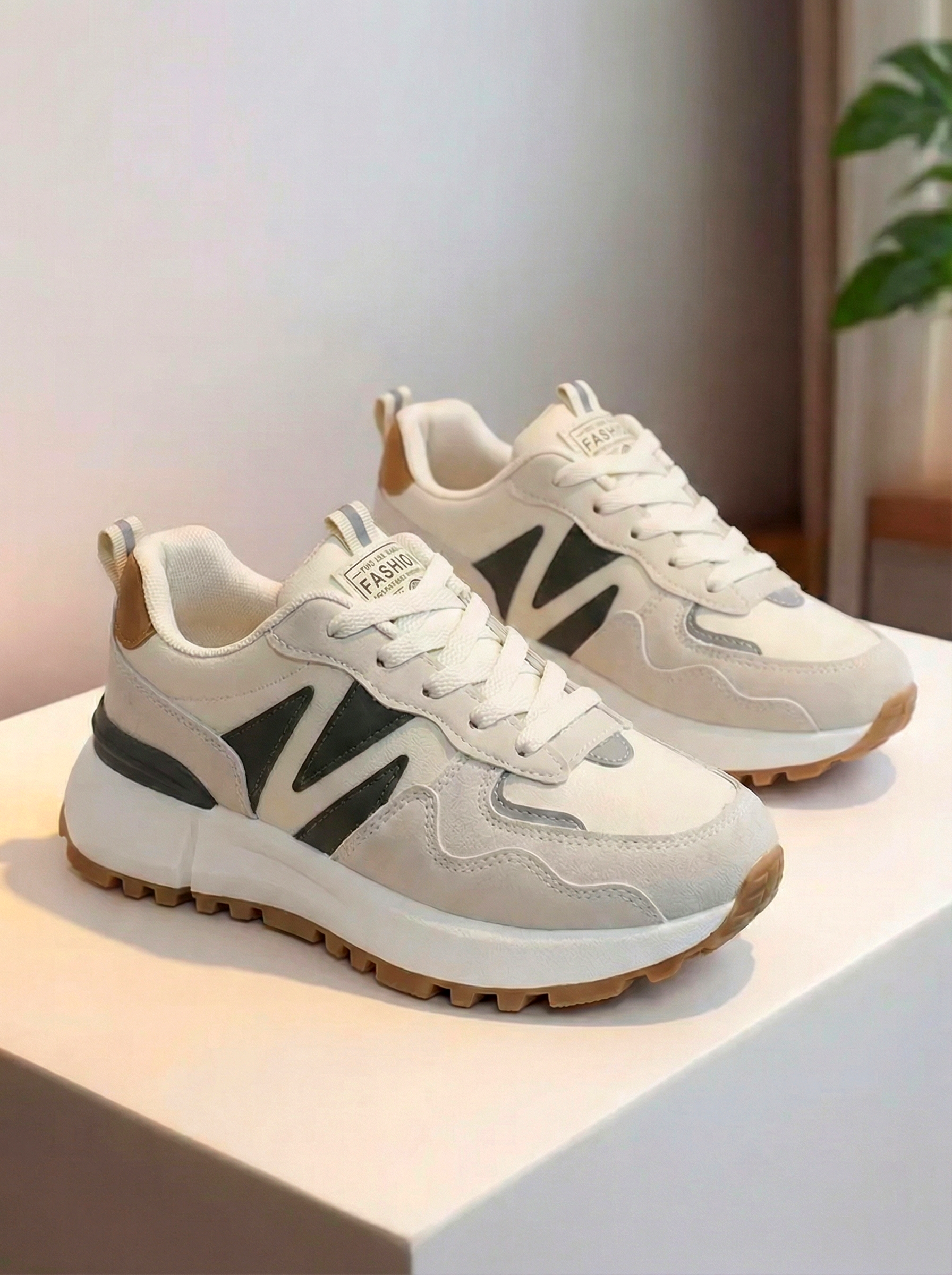 Дамски маратонки бежови от еко кожа Kalina #24506