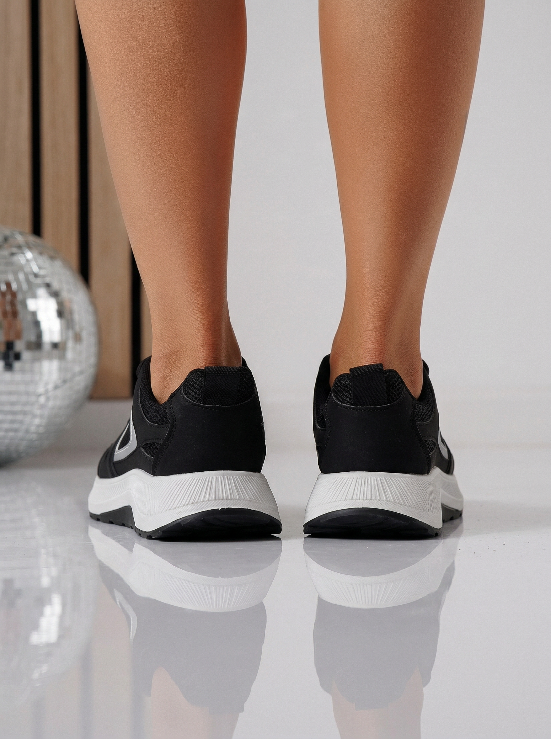 Дамски маратонки черни от текстилен материал Maggie #24589