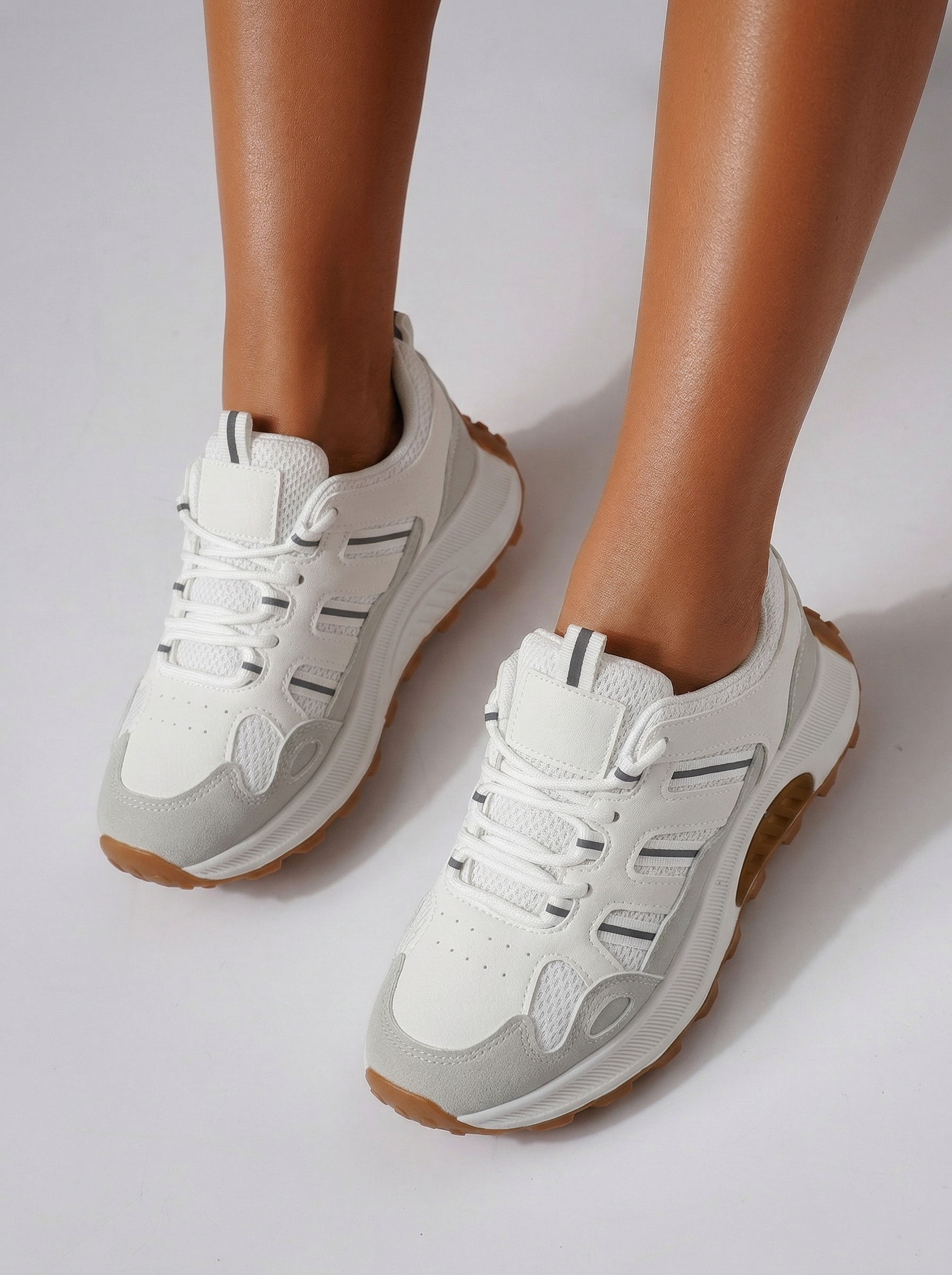 Дамски маратонки бели от текстилен материал Agatha2 #24579