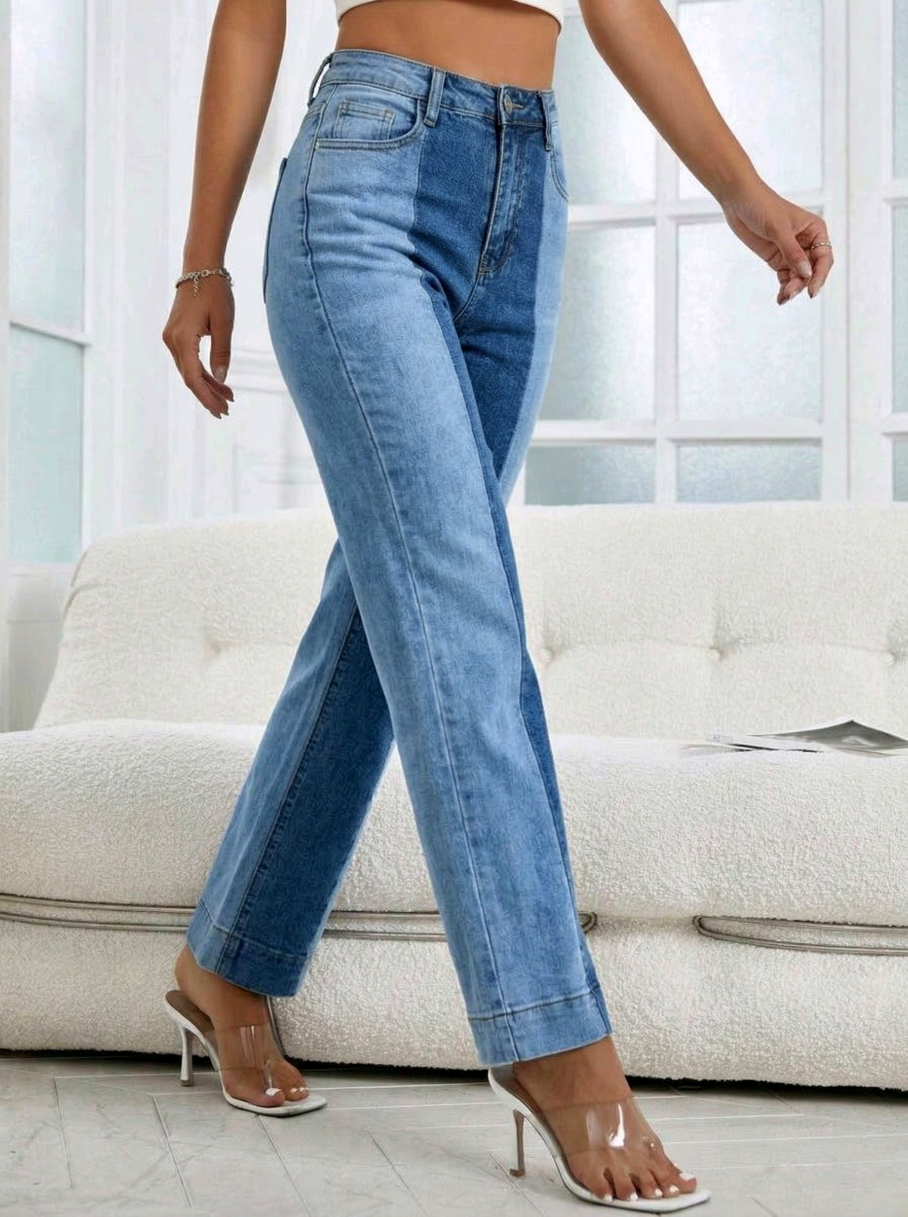 Разкроени Дамски Дънки Gilda сини #A1409