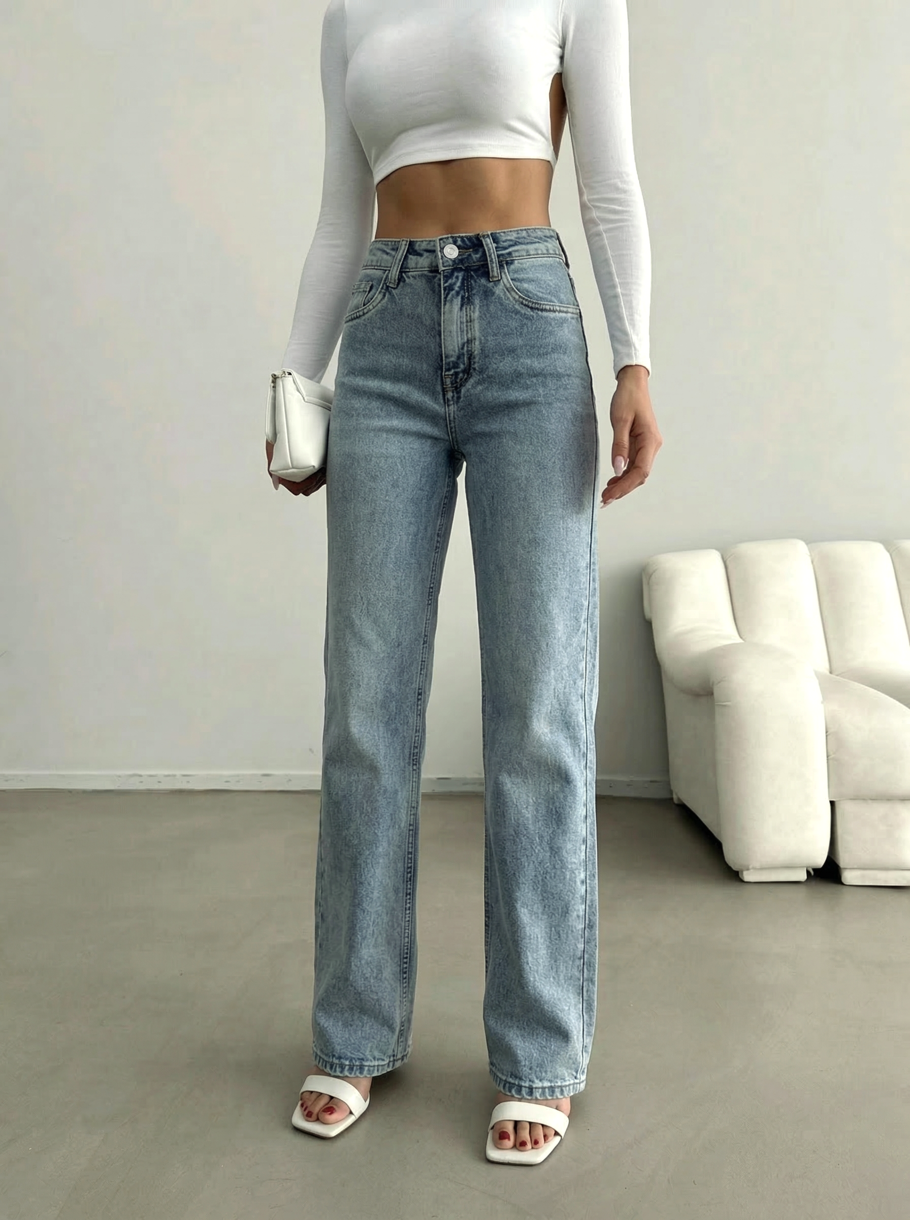 Разкроени Дамски Дънки Casiana зелени #A1405