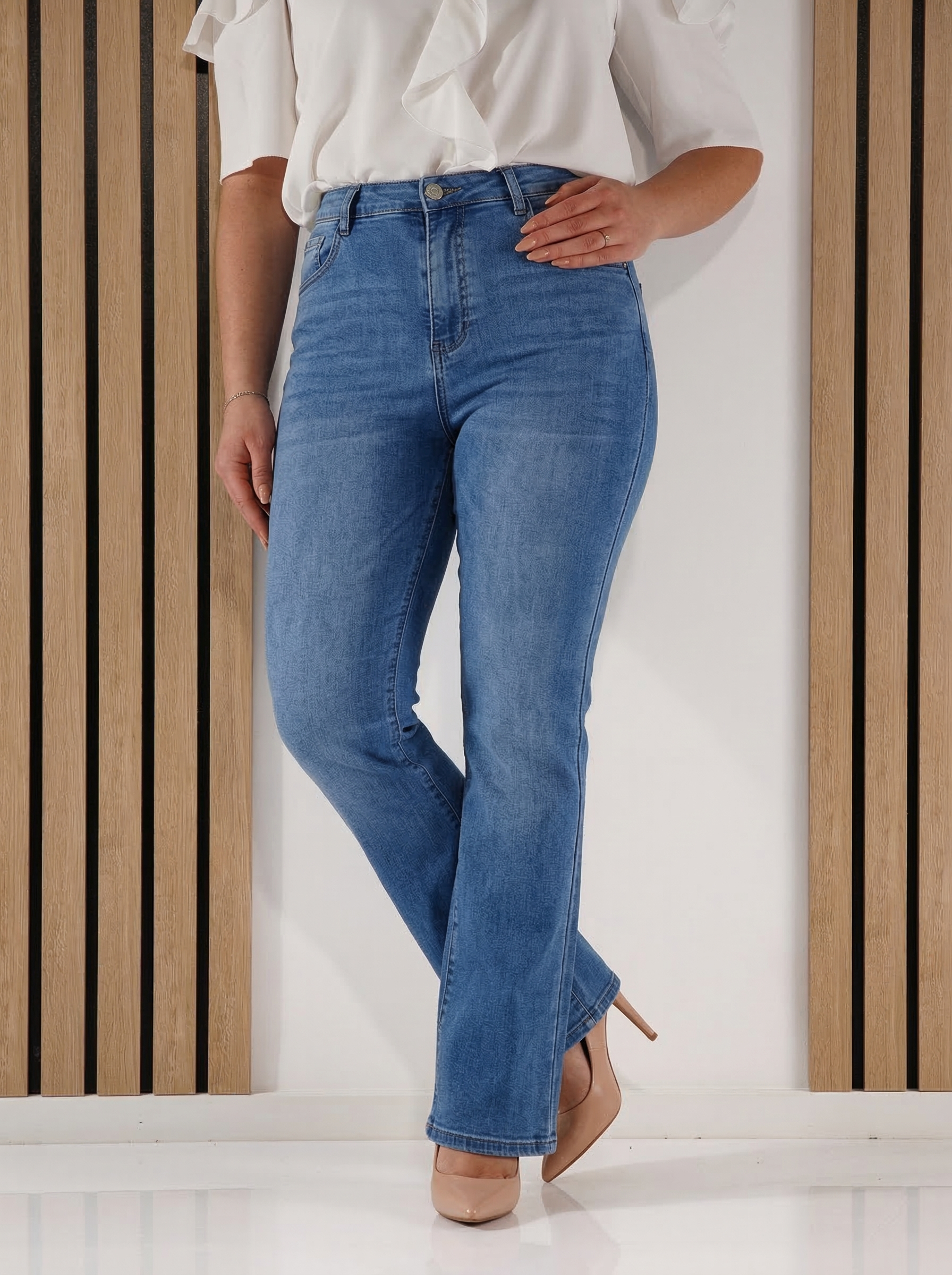 Разкроени Дамски Дънки Anisa сини #A1403