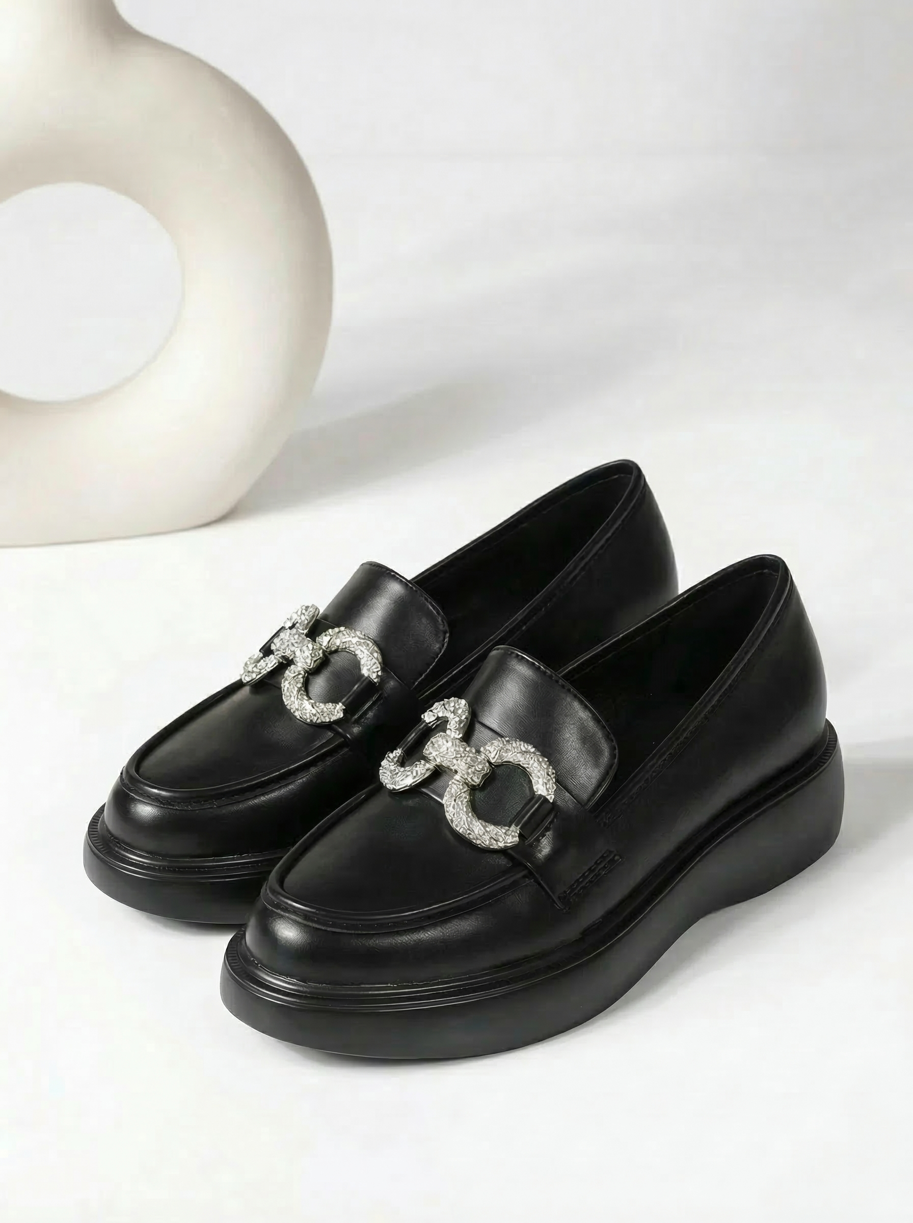 Всекидневни дамски обувки черни от еко кожа Ella #18317