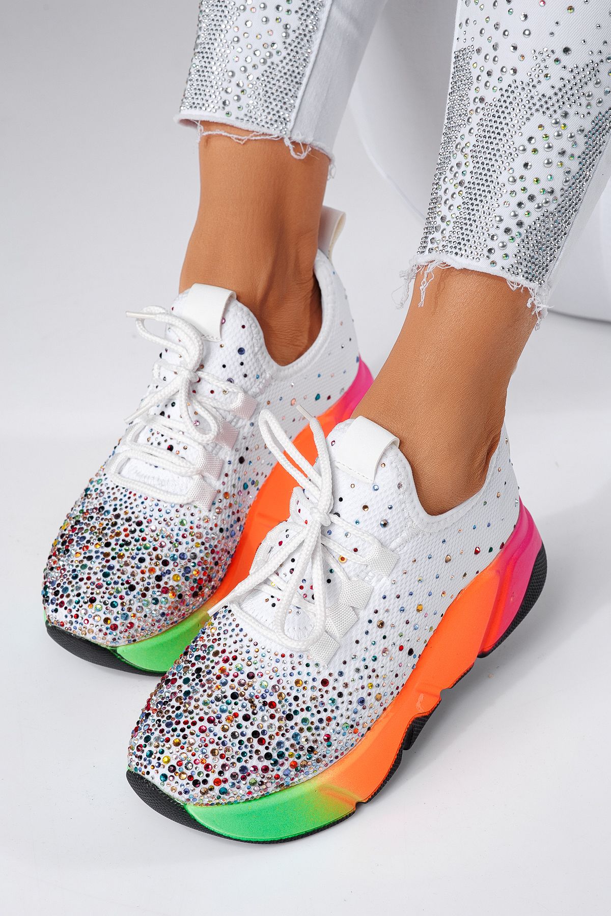 Дамски многоцветни текстилни маратонки Maria #24607