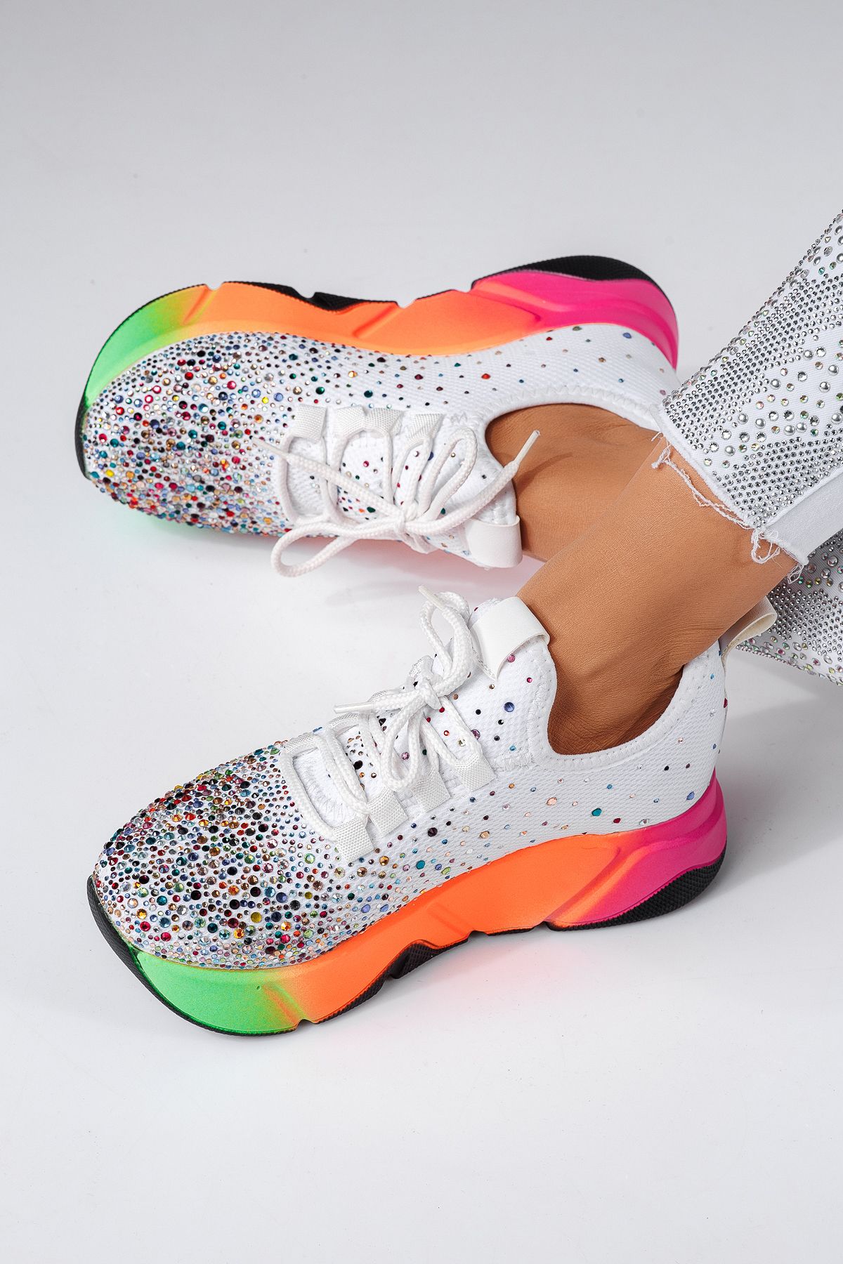 Дамски многоцветни текстилни маратонки Maria #24607