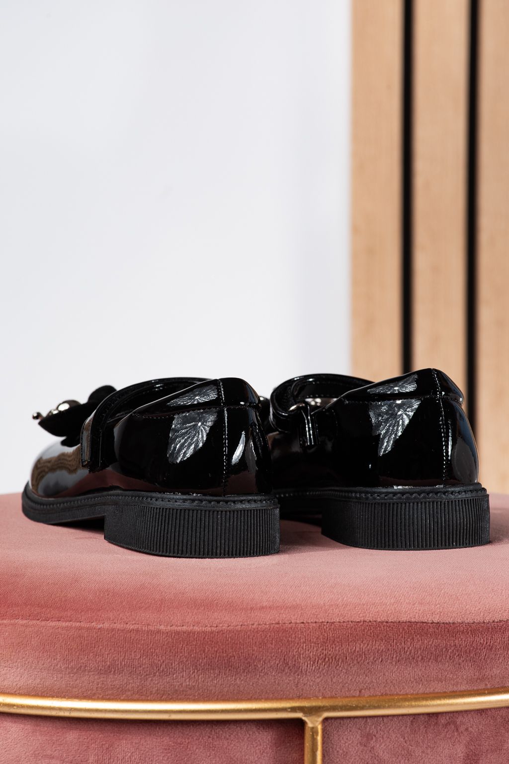 Обувки за момичета черни от лачена еко кожа Alina2 #24639