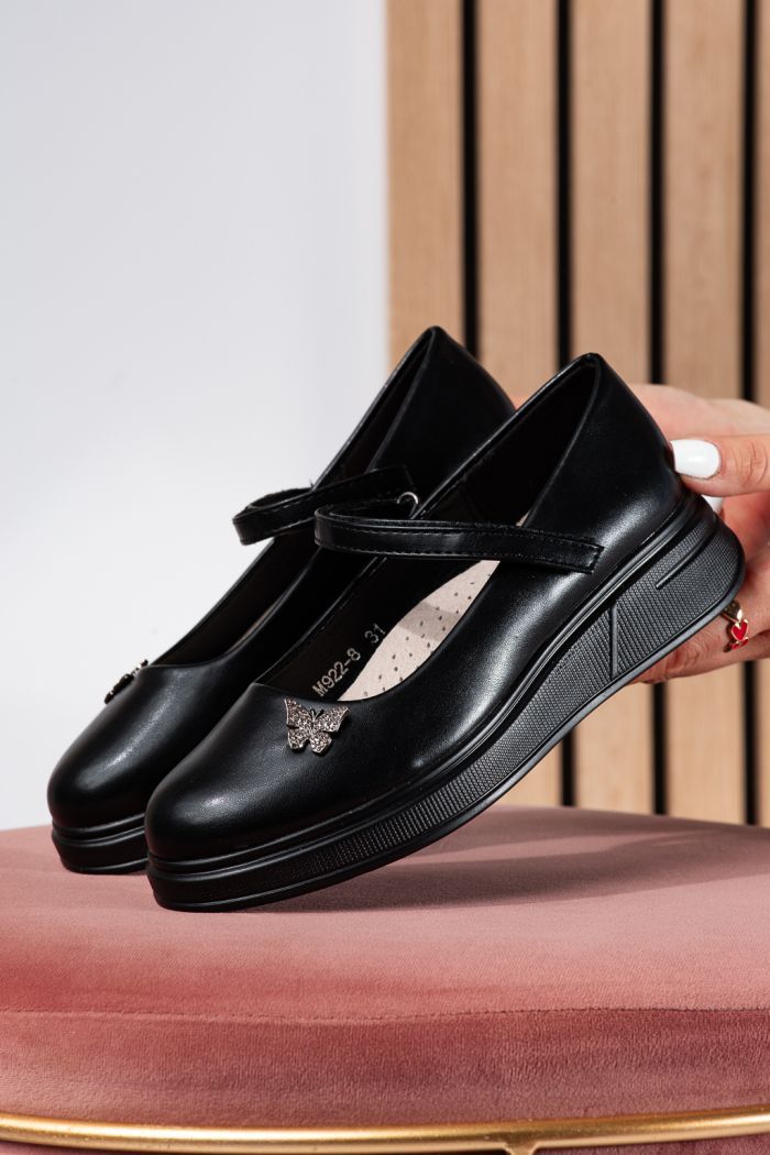 Обувки за момичета черни от еко кожа Sara2 #24646