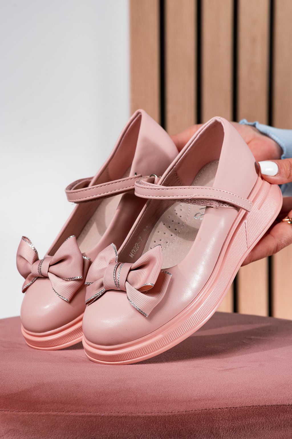 Обувки за момичета розови от еко кожа Alis2 #24651