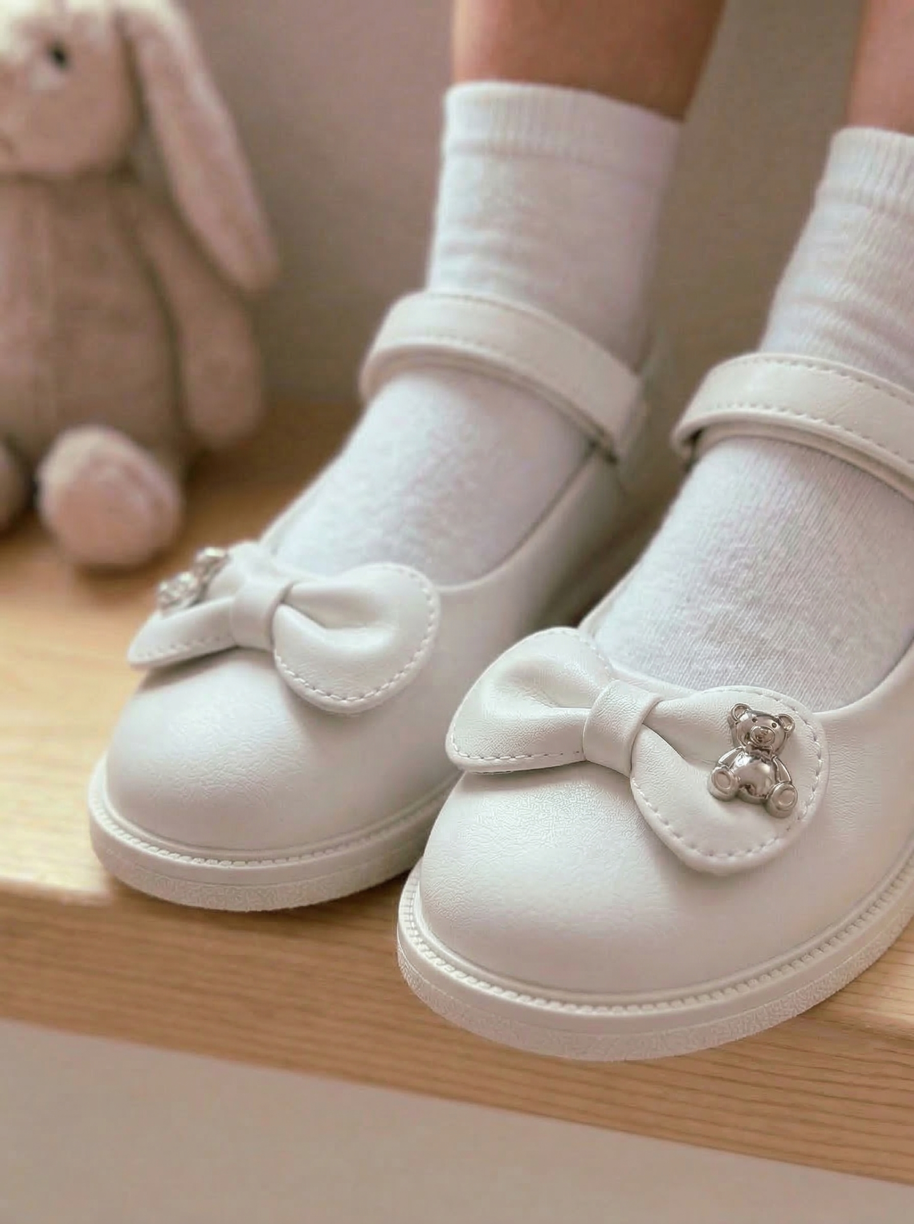 Бели момичешки обувки от органична кожа Lorete #24624