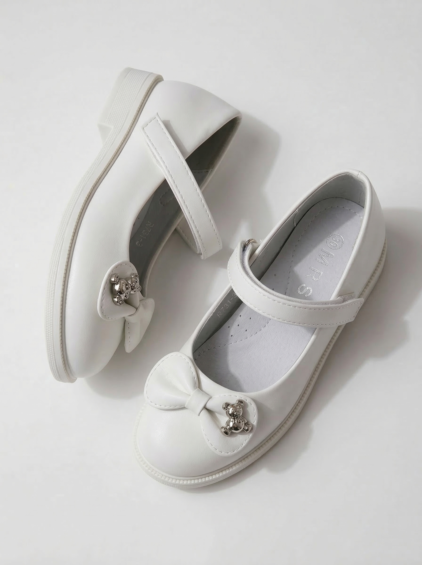 Бели момичешки обувки от органична кожа Lorete #24624