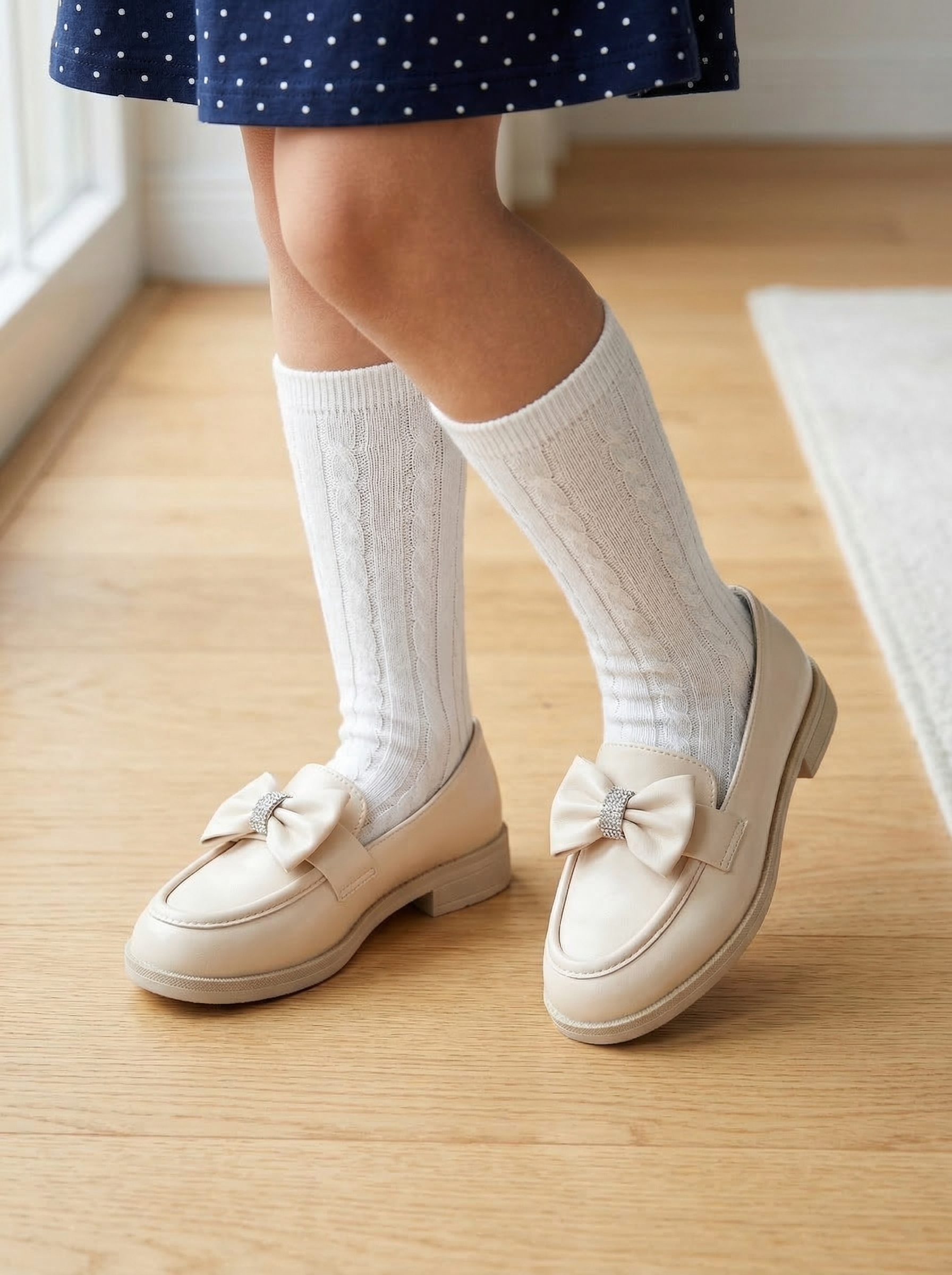 Бежови момичешки обувки от екокожа Alda #24615