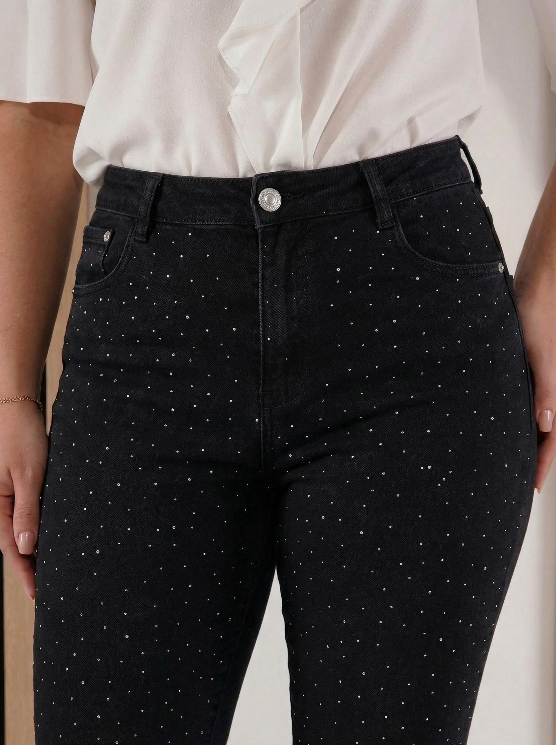 Дамски Дънки Mom Fit Ana черни #A1422