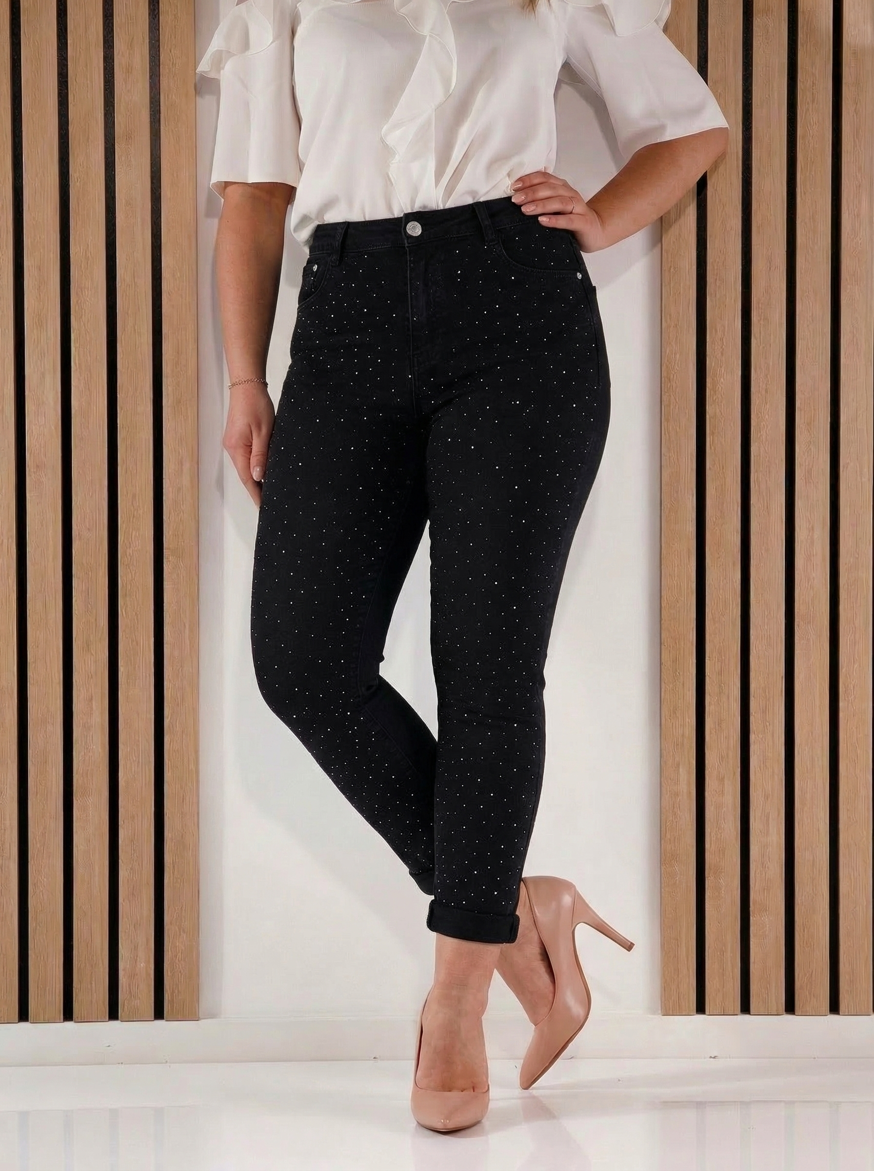 Дамски Дънки Mom Fit Ana черни #A1422