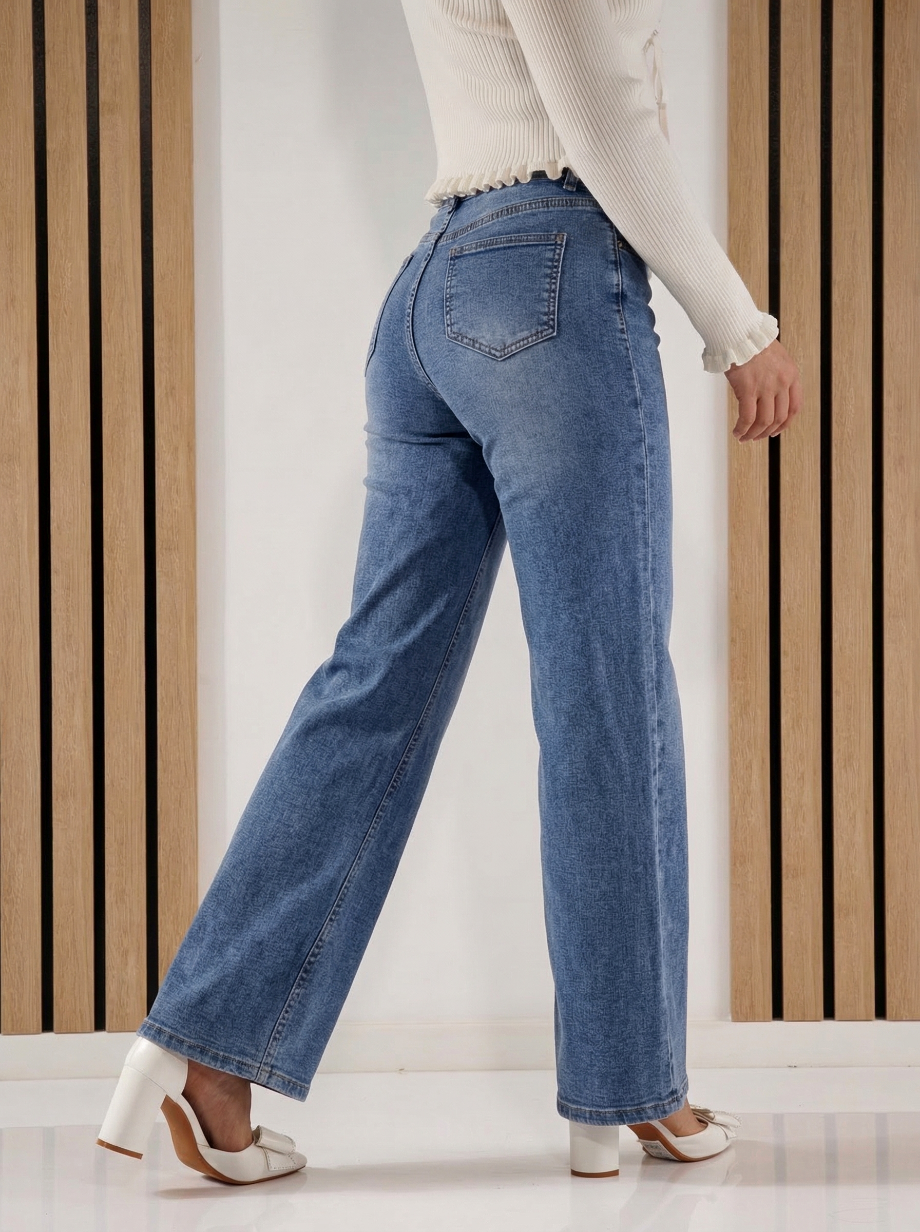 Дамски Дънки Wide Leg Missa сини #A1424