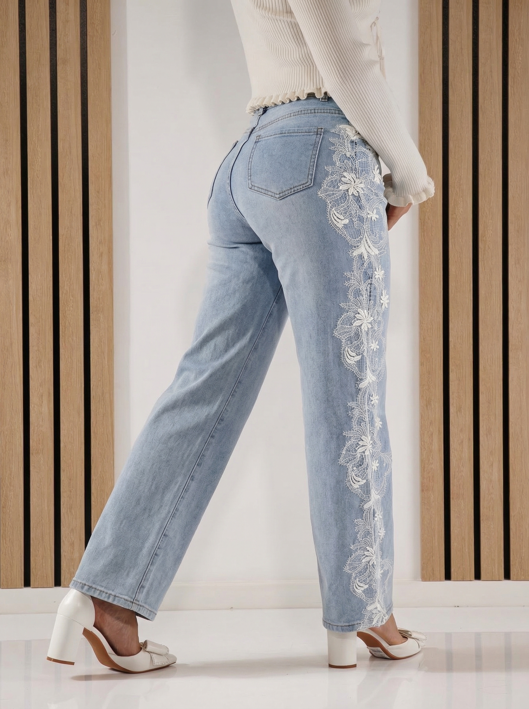 Дамски Дънки Wide Leg Cate сини #A1418