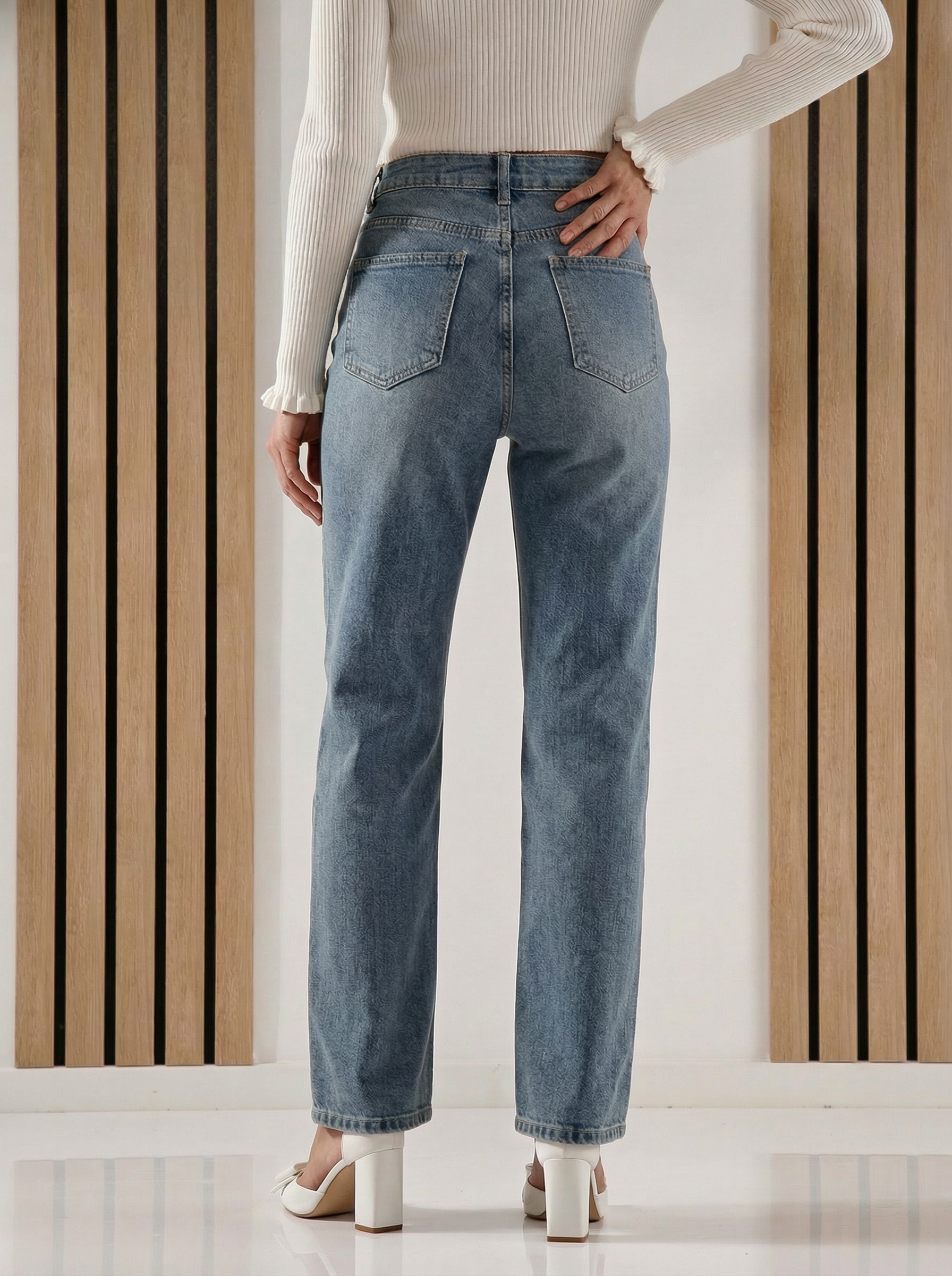 Дамски Дънки Wide Leg Dani сини #A1419