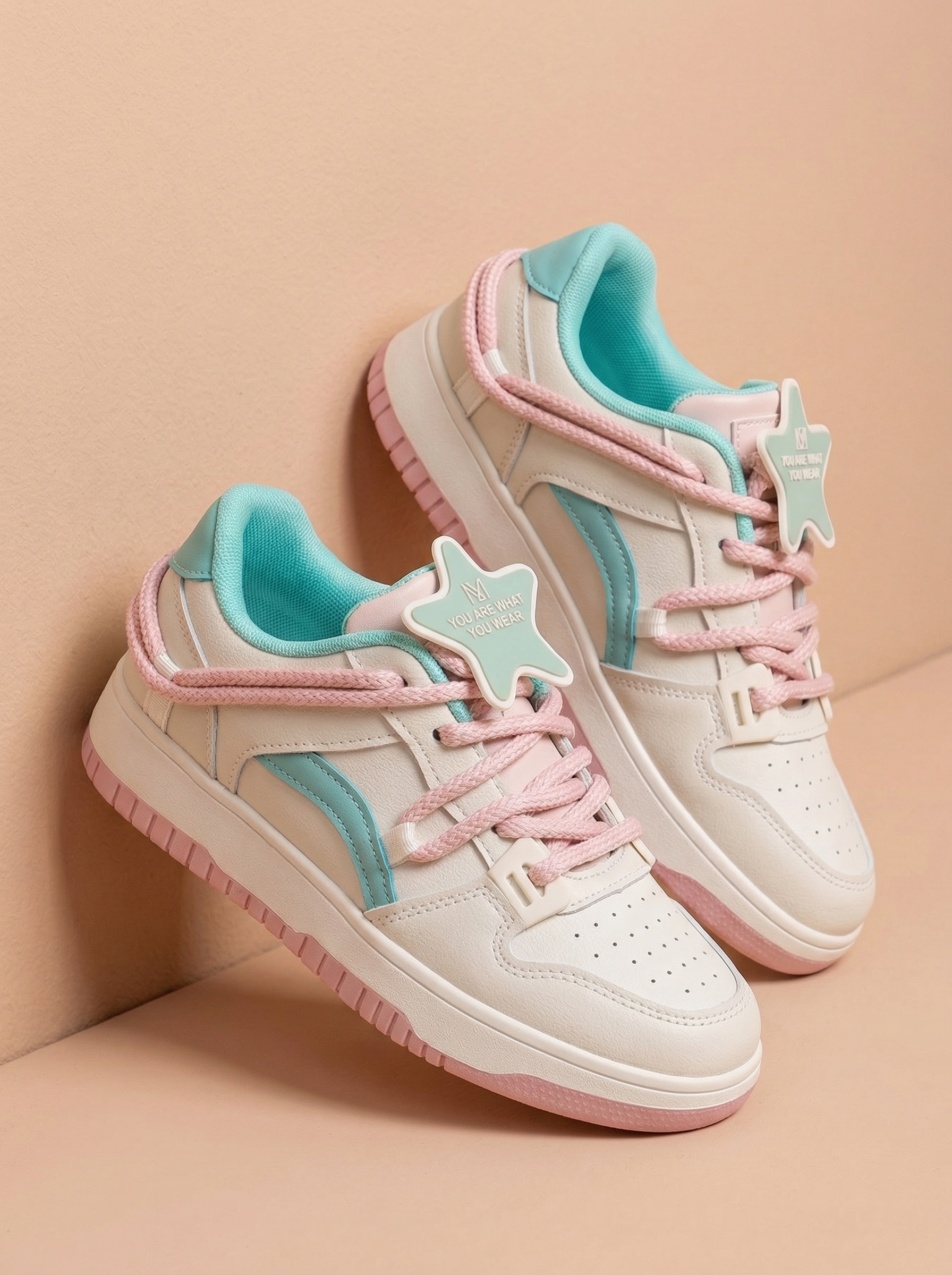 Дамски маратонки розови от еко кожа Mimi #18208