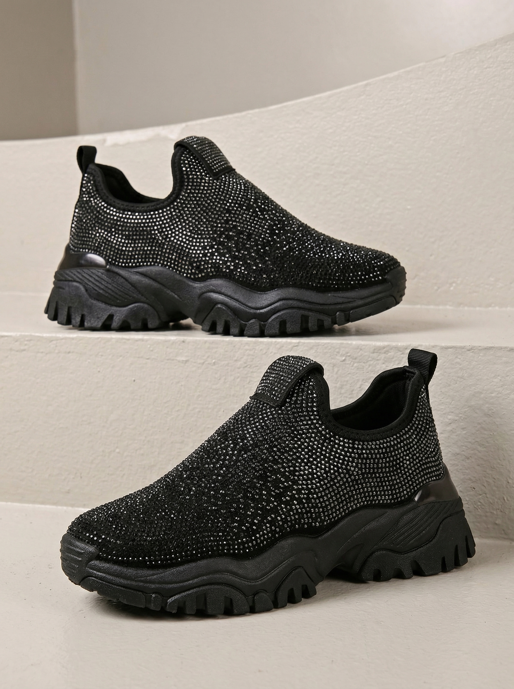 Дамски маратонки черни от текстилен материал Anca #22489