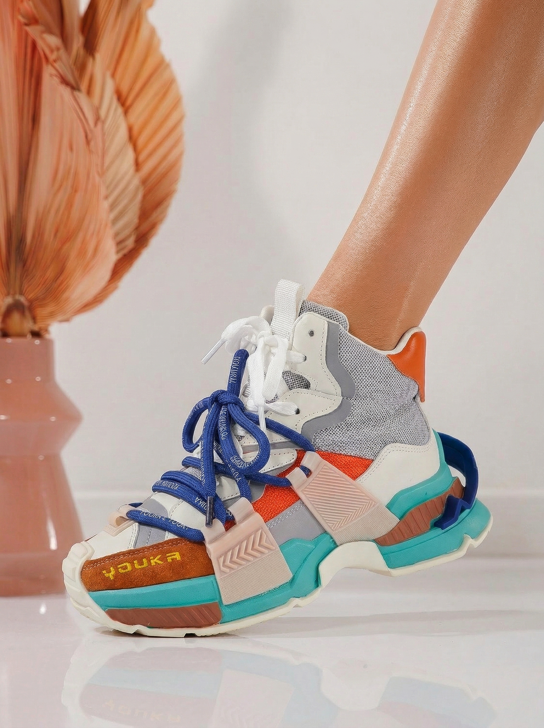 Дамски маратонки оранжеви от еко кожа Nyssa #24682