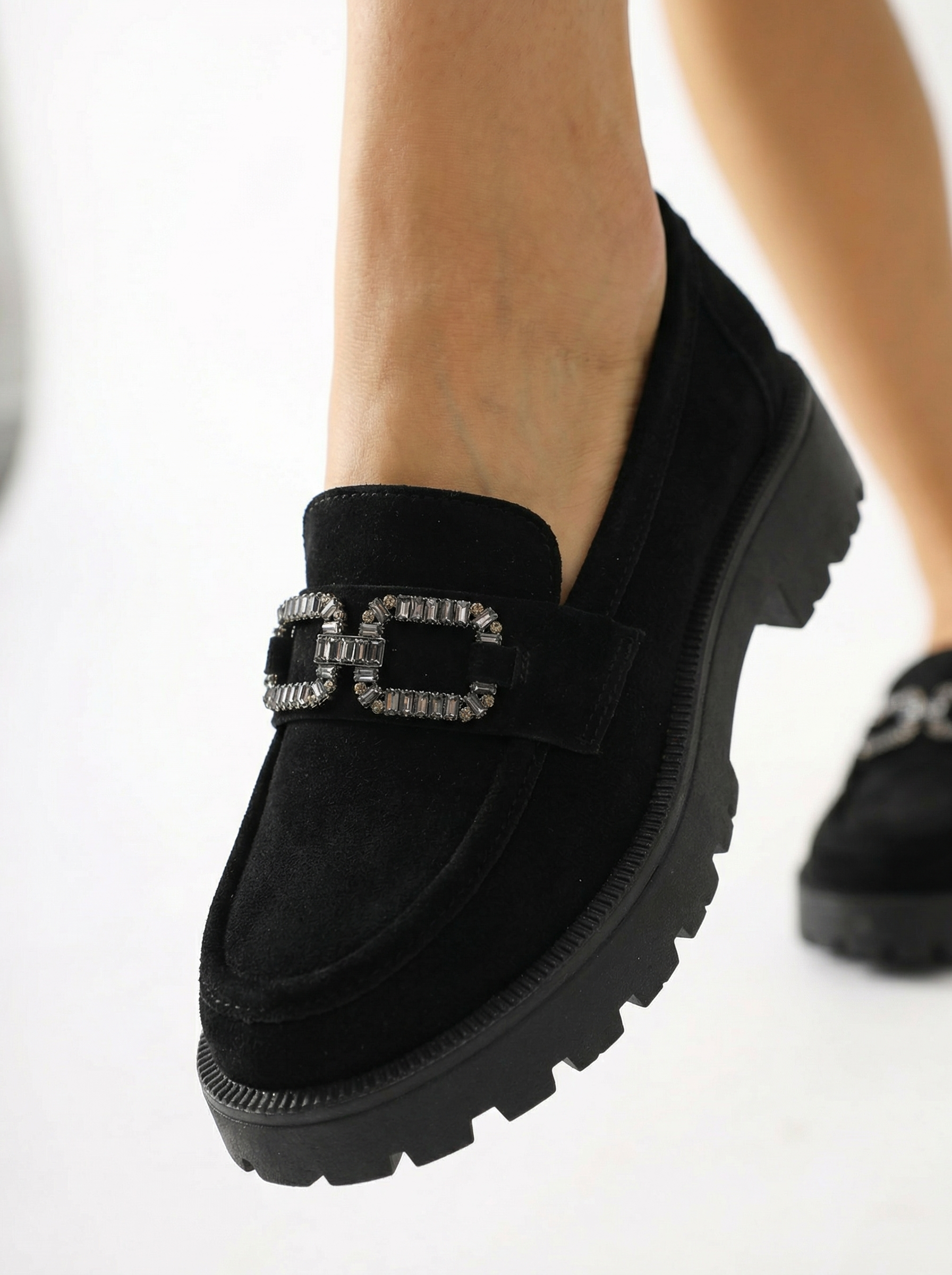 Всекидневни дамски обувки черни от обърната еко кожа Zafira #24667