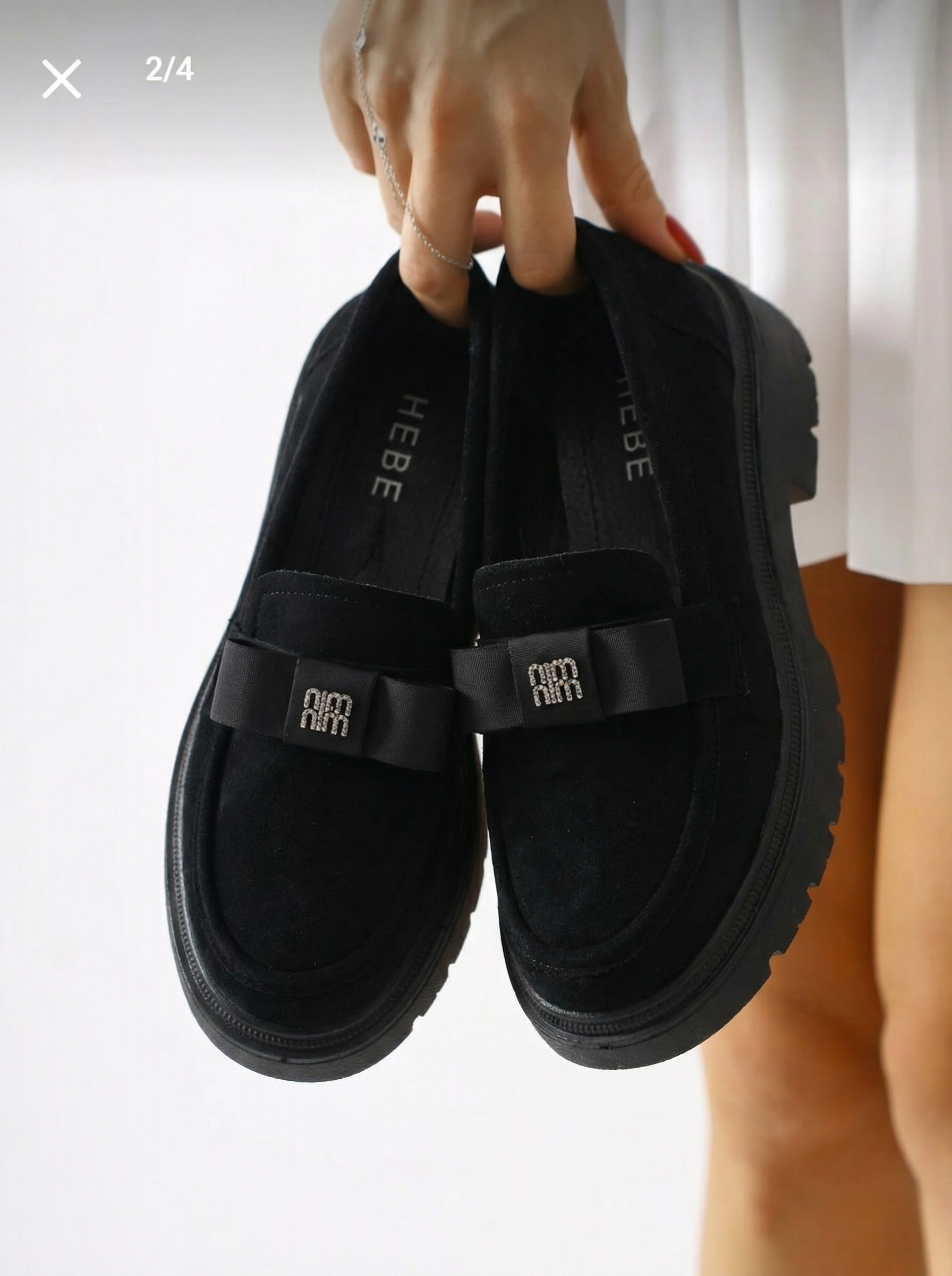 Всекидневни дамски обувки черни от обърната еко кожа Aeliana #24666