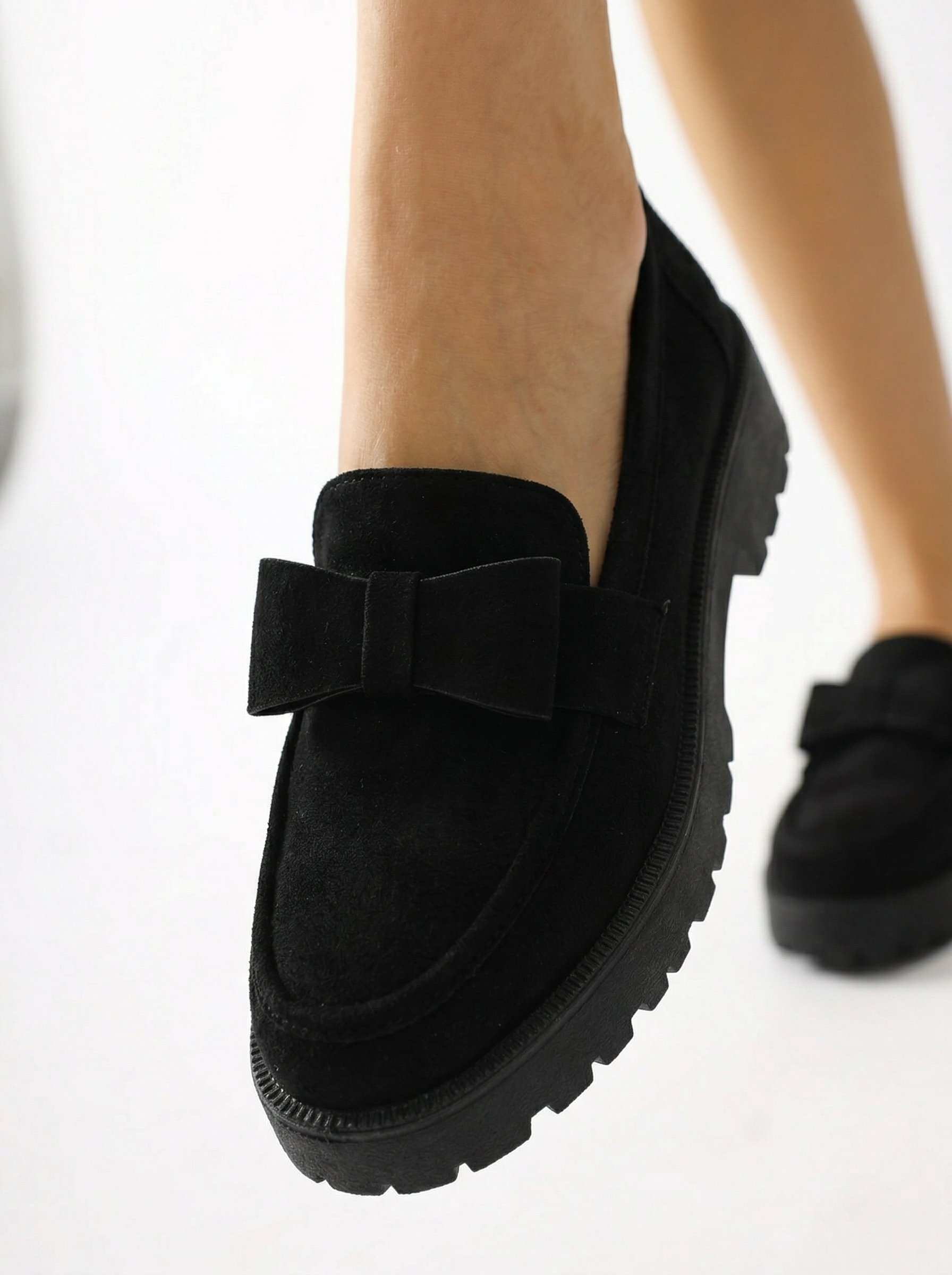 Всекидневни дамски обувки черни от обърната еко кожа Brielle #24664