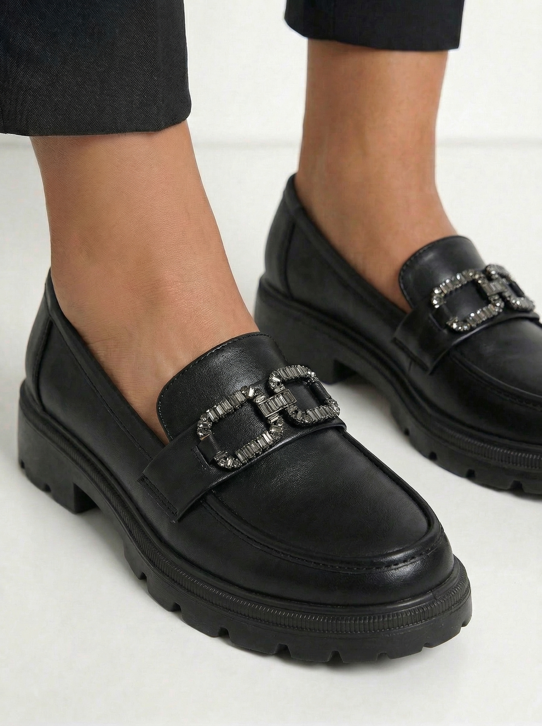 Всекидневни дамски обувки черни от еко кожа Zafira #24668