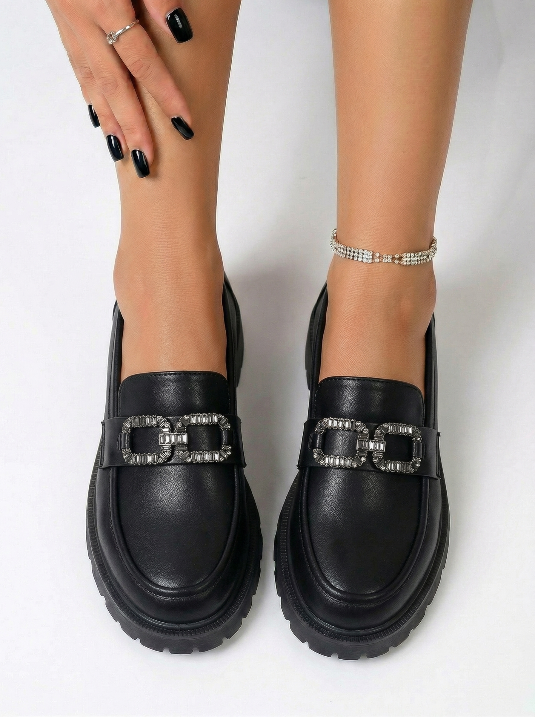 Всекидневни дамски обувки черни от еко кожа Zafira #24668