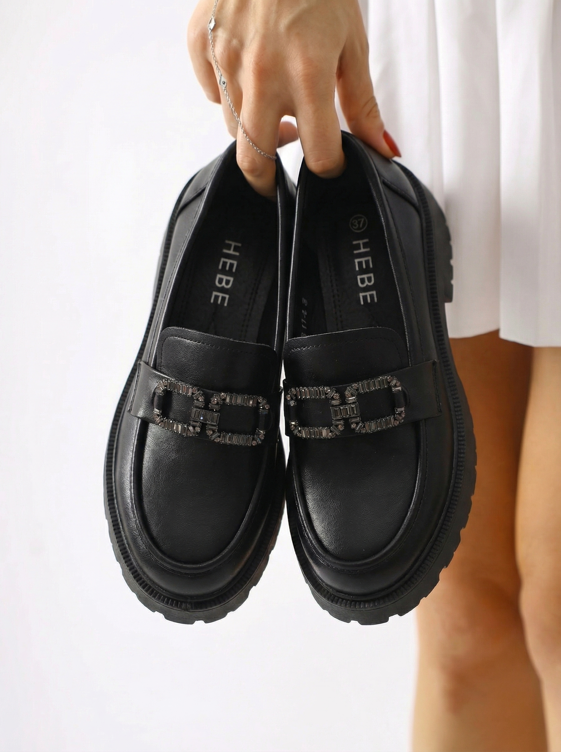 Всекидневни дамски обувки черни от еко кожа Zafira #24668