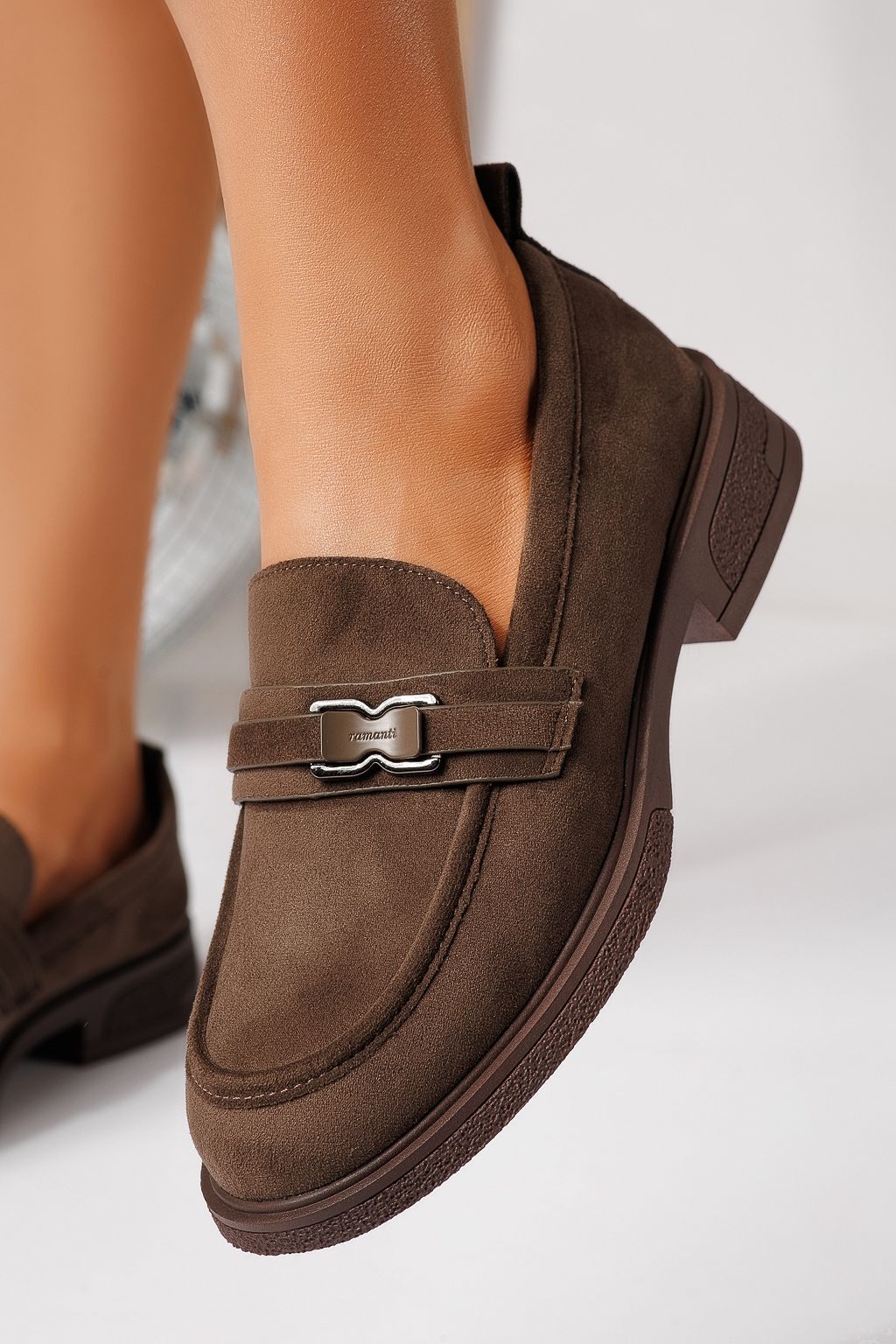 Всекидневни дамски обувки зелени от обърната еко кожа Cassia #24901