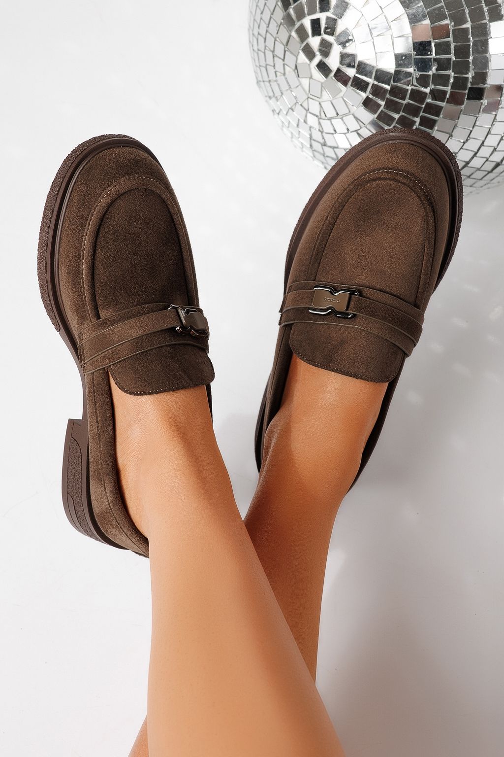 Всекидневни дамски обувки зелени от обърната еко кожа Cassia #24901