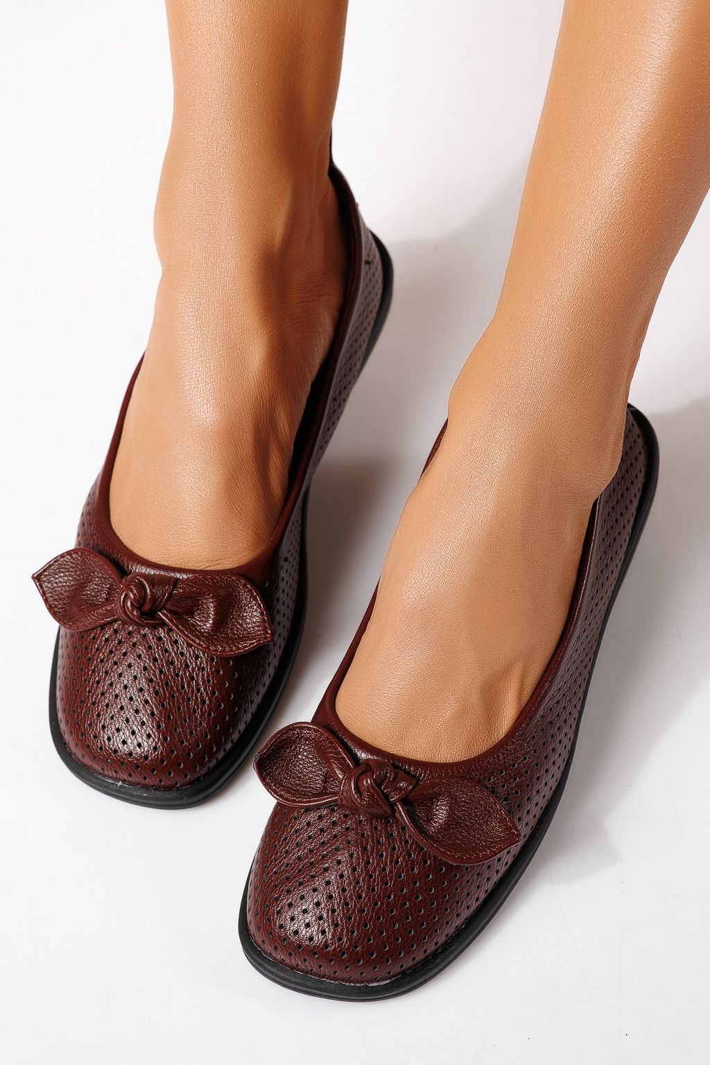 Дамски балерини бордо от еко кожа Amaris #24877