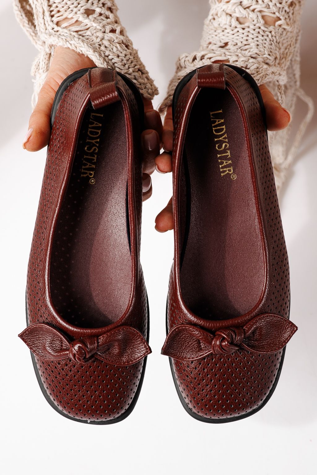 Дамски балерини бордо от еко кожа Amaris #24877