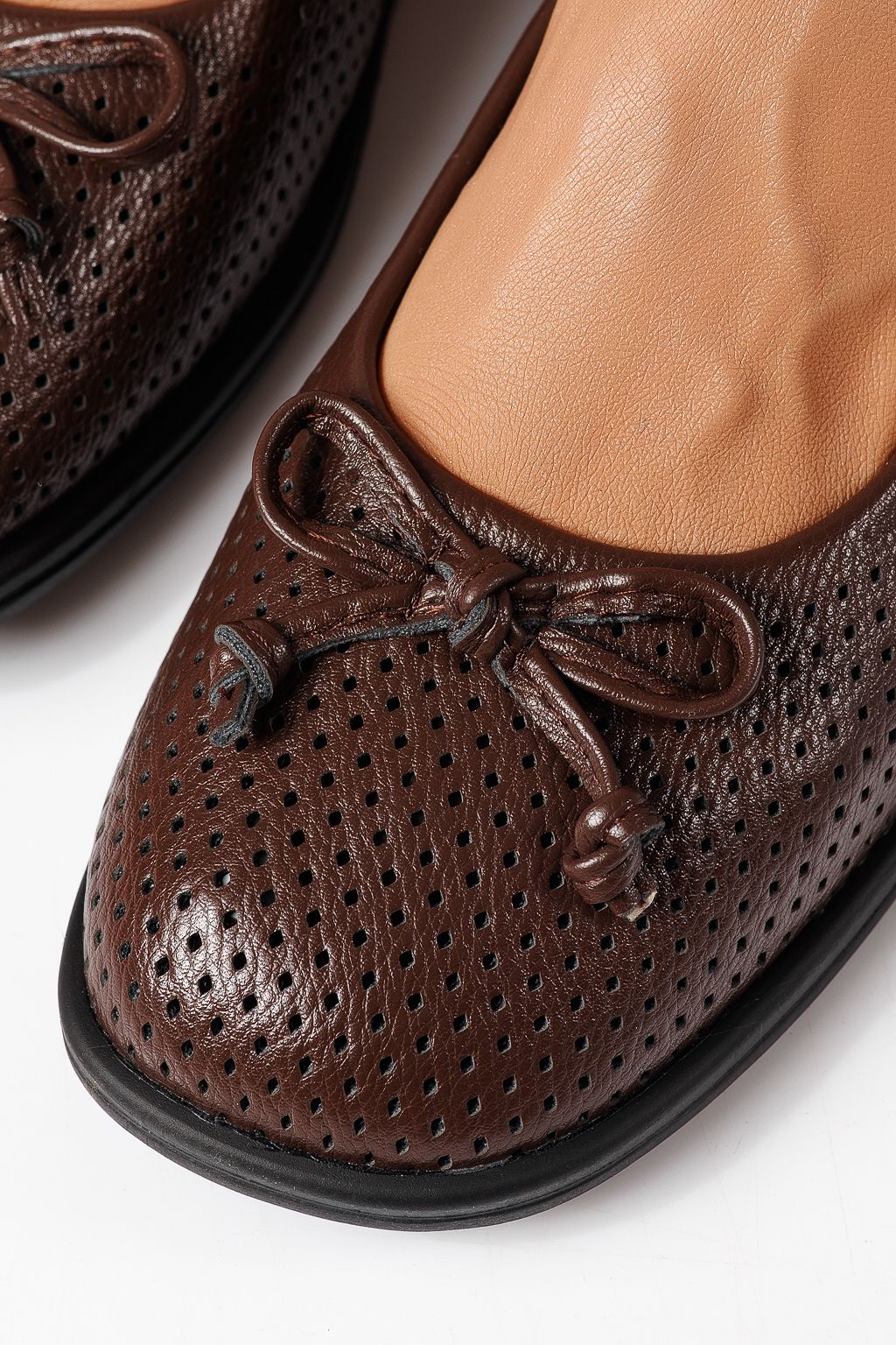 Дамски балерини кафяви от еко кожа Brielle #24885