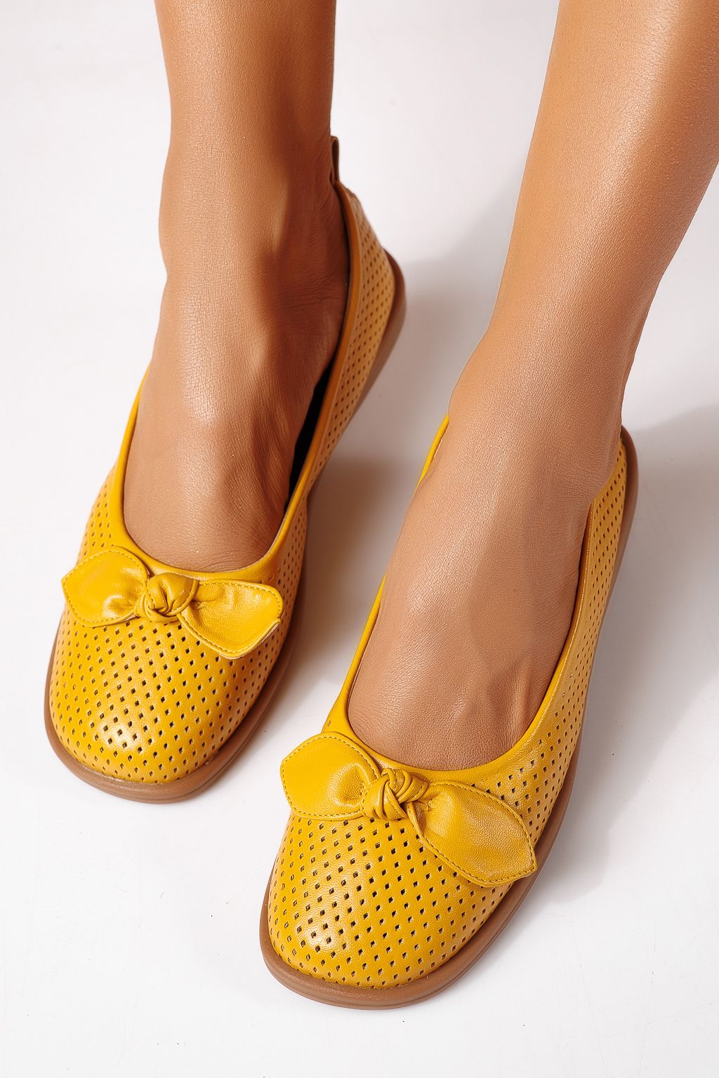Дамски балерини жълти от еко кожа Amaris #24878